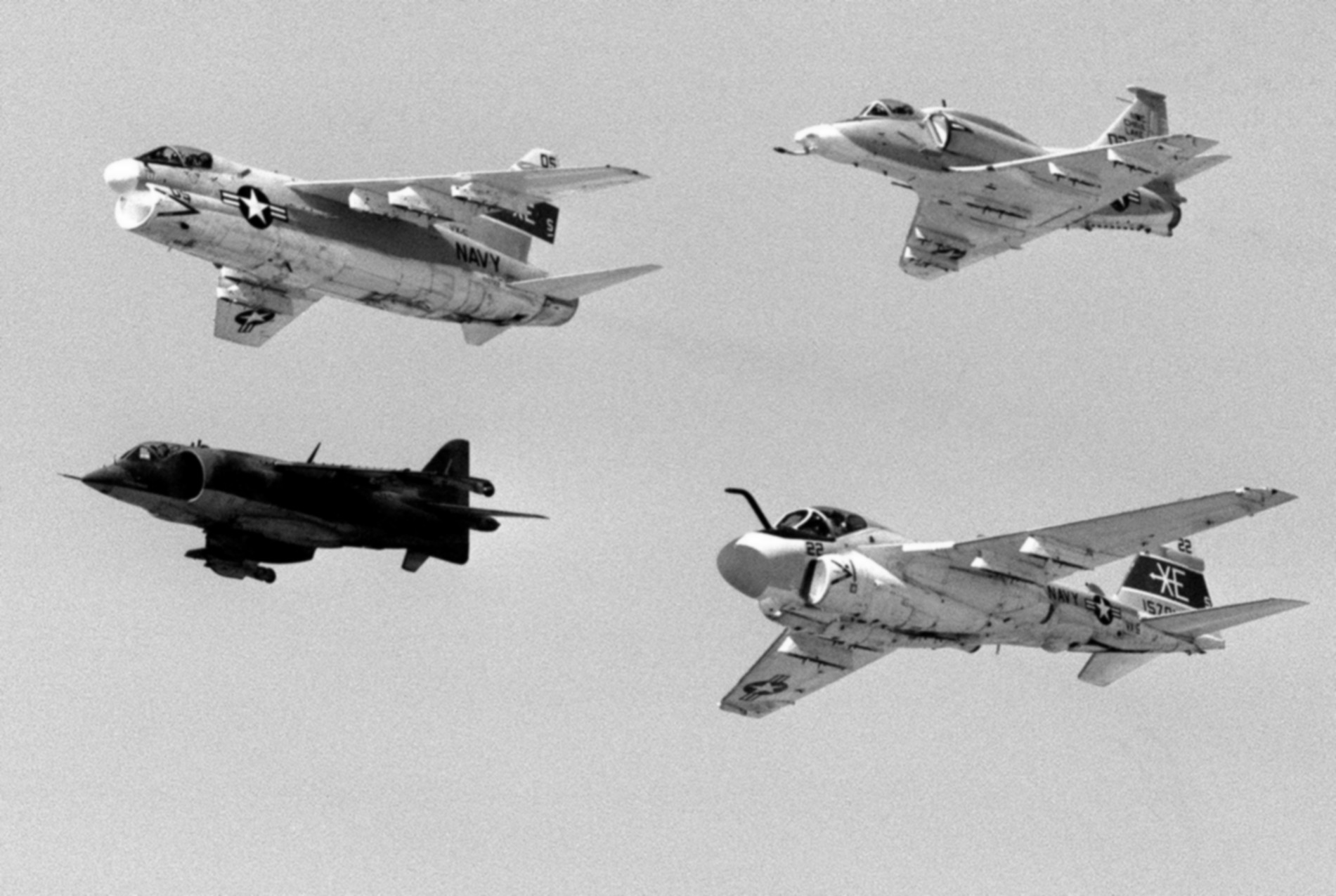 A-7E A-4M A-6E AV-8C over NAS China Lake 1981