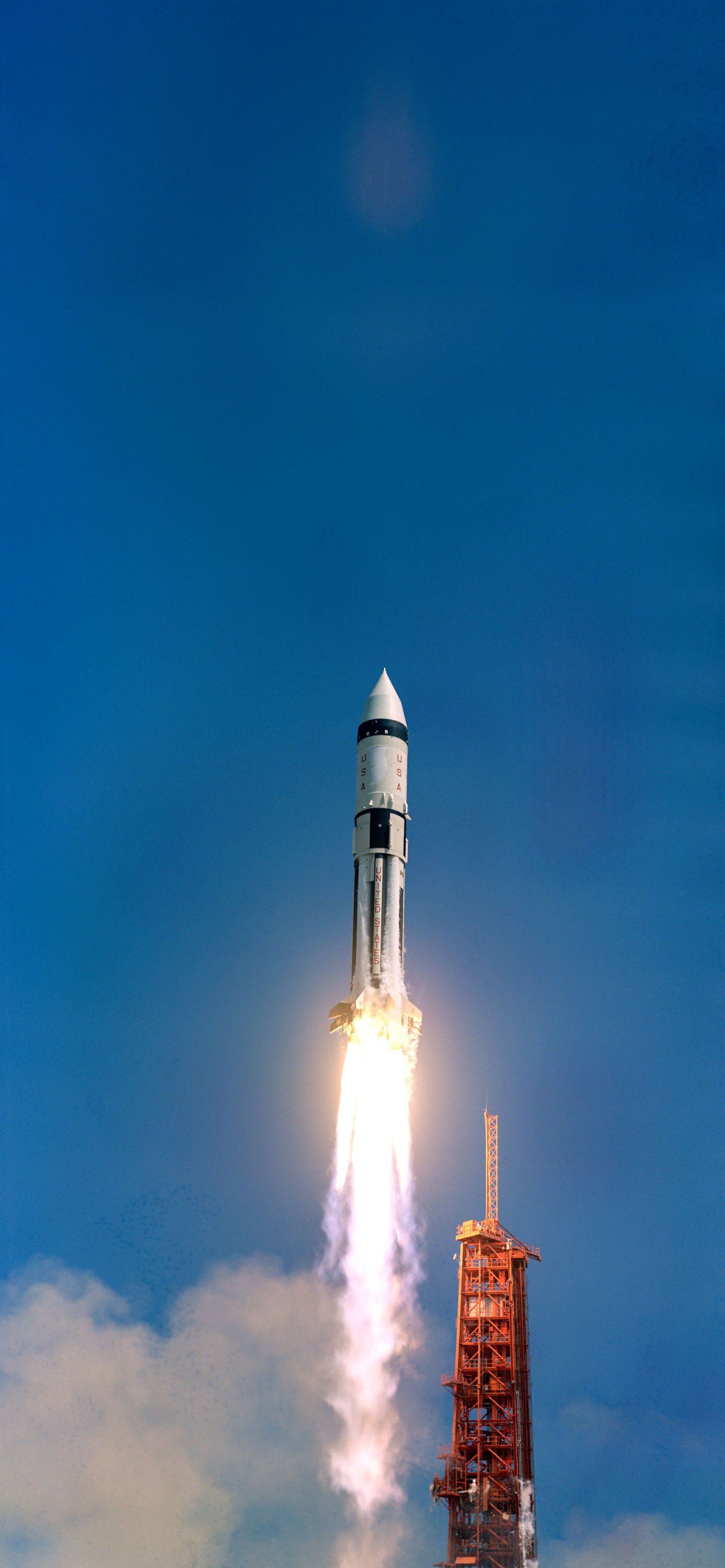 AS-203 liftoff, Cape Canaveral, 5 July 1966