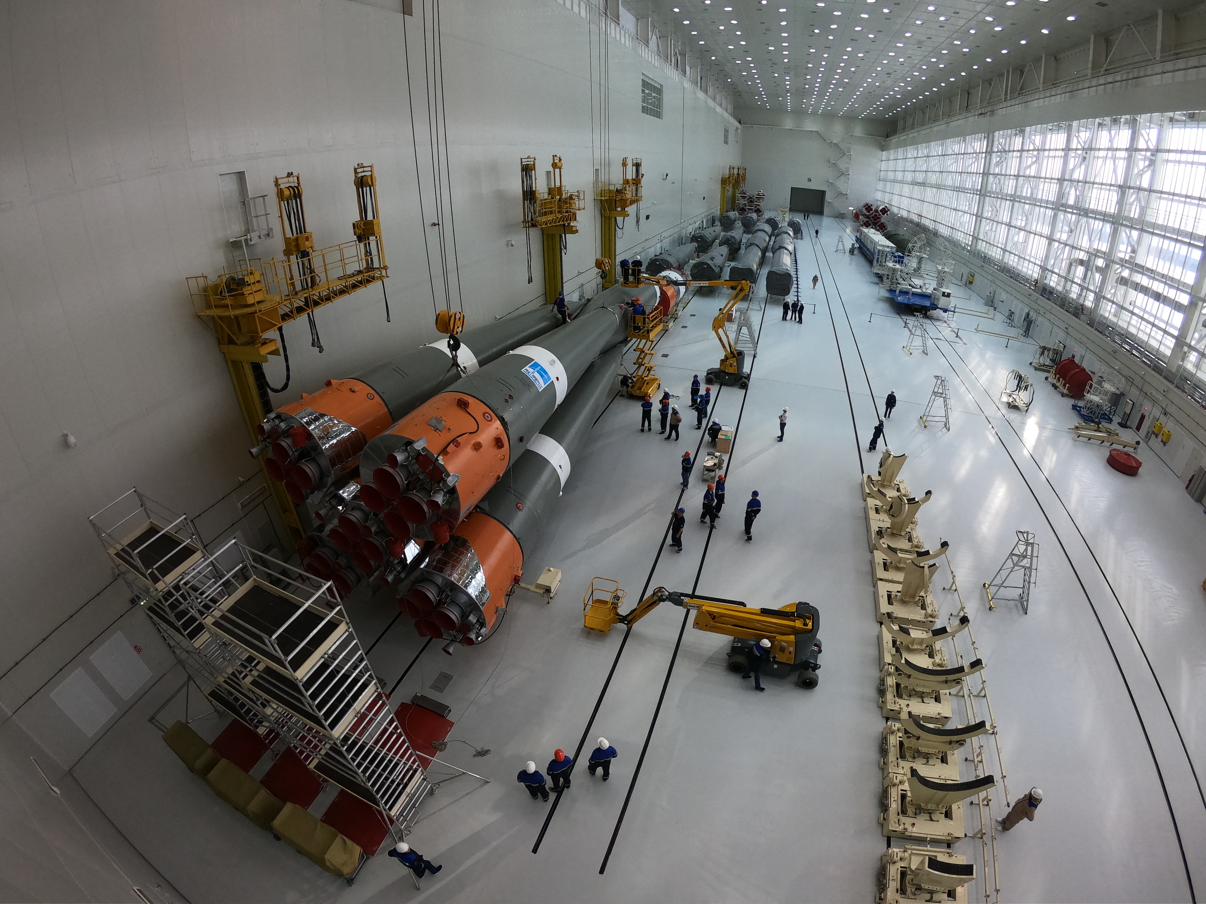 A Soyuz-2 launch vehicle in the technical complex