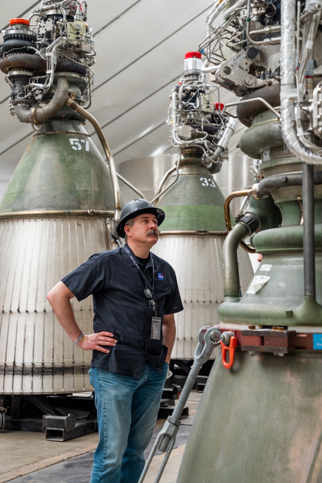 A person viewing the Raptor Vacuum engine