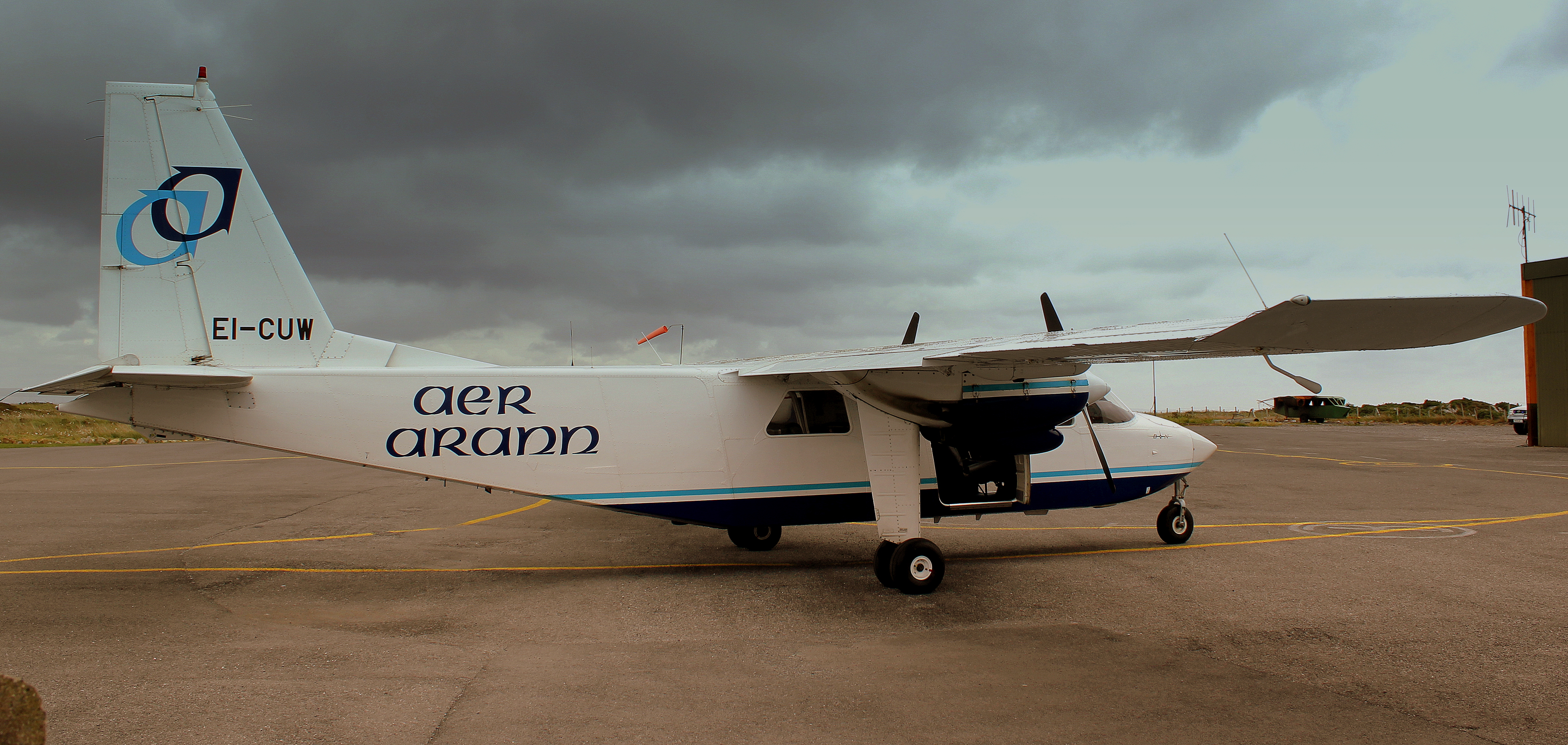 Aer Arann Islands BN2B ISLANDER EI CUW AT INVERIN AIRPORT CONNEMARA IRELAND JULY 2013