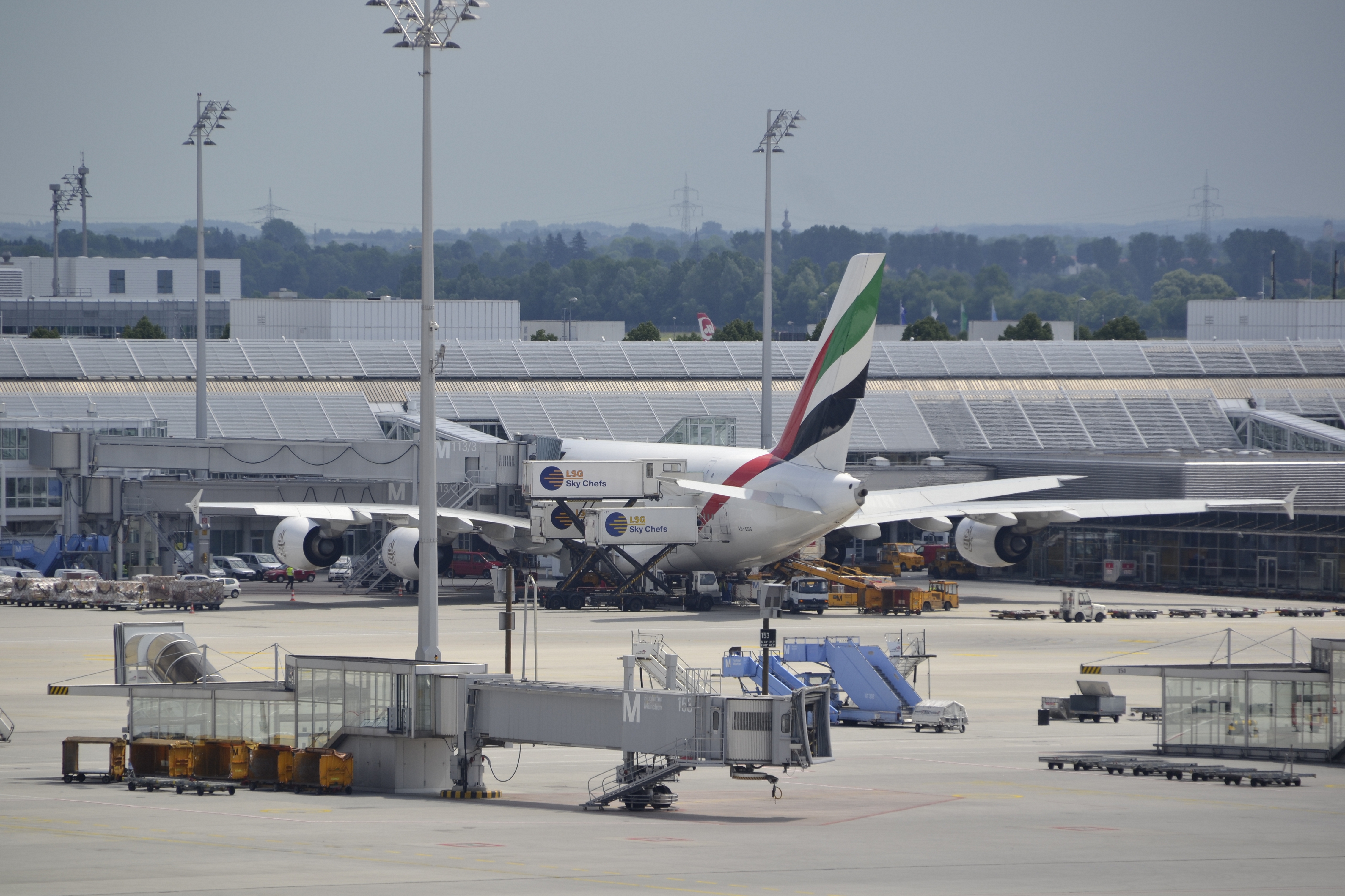 An A380 at Munich airport, 2012