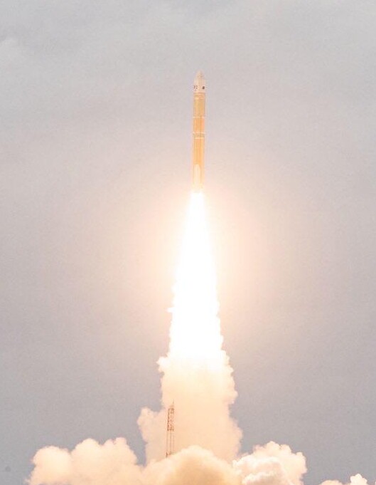 An H3 launch vehicle lifting off from the Tanegashima Space Center