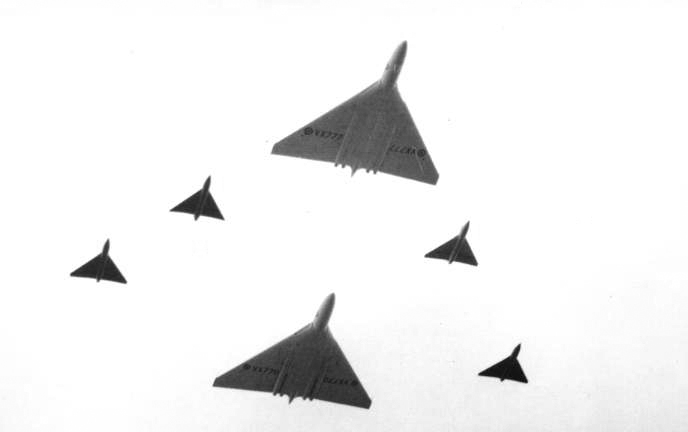 Avro 707 y Vulcan en Farnborough 1953