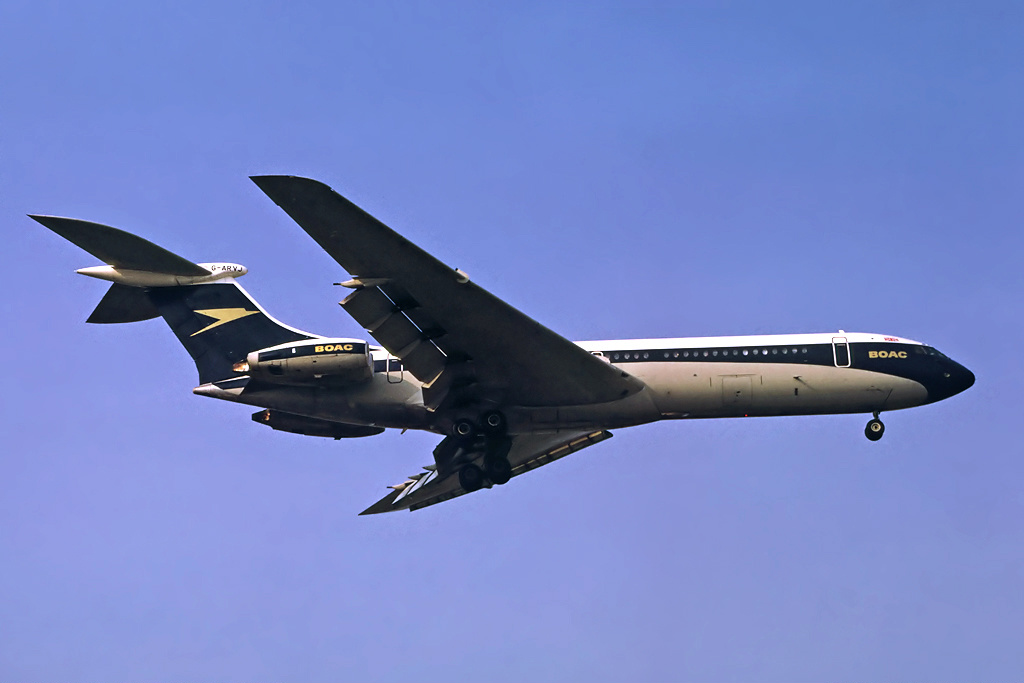 Vickers VC10 della BOAC in avvicinamento finale a Heathrow