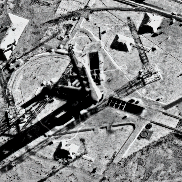 Baikonur Cosmodrome and the N1 complex seen by a KH-9 satellite, 16 November 1972