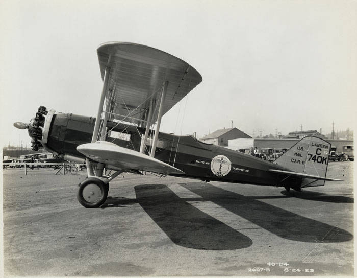 Boeing Model 40-B4 mail plane at Boeing factory, August 24, 1929 (MOHAI 4322)