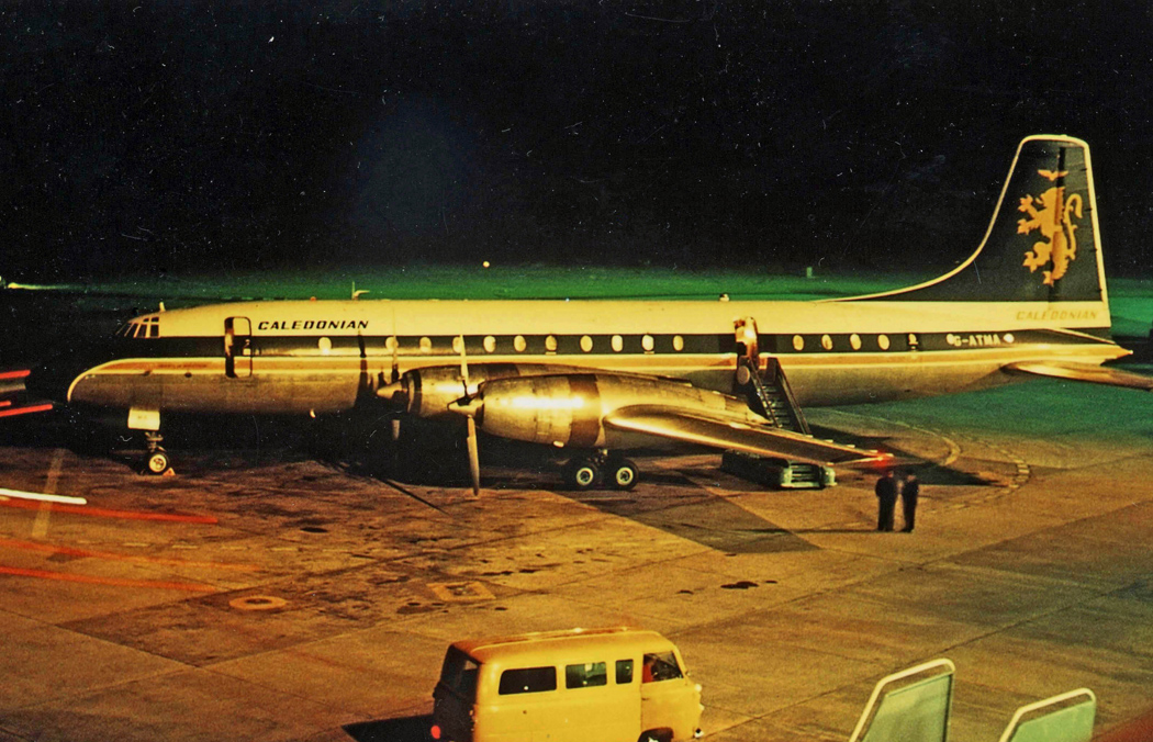 Bristol 175 Britannia 314 G ATMA, Caledonian, Ringway 23 08 66