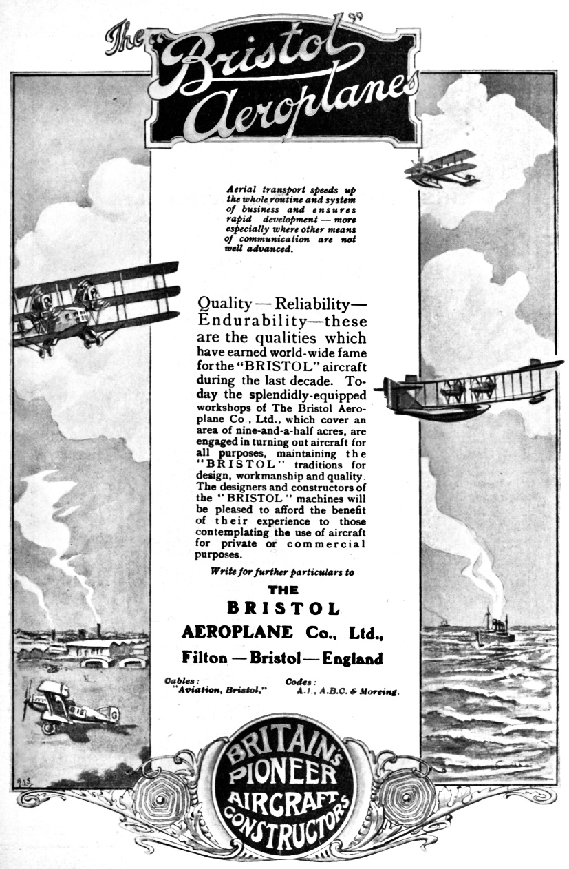 Bristol Aeroplane Company advertisement (1920)