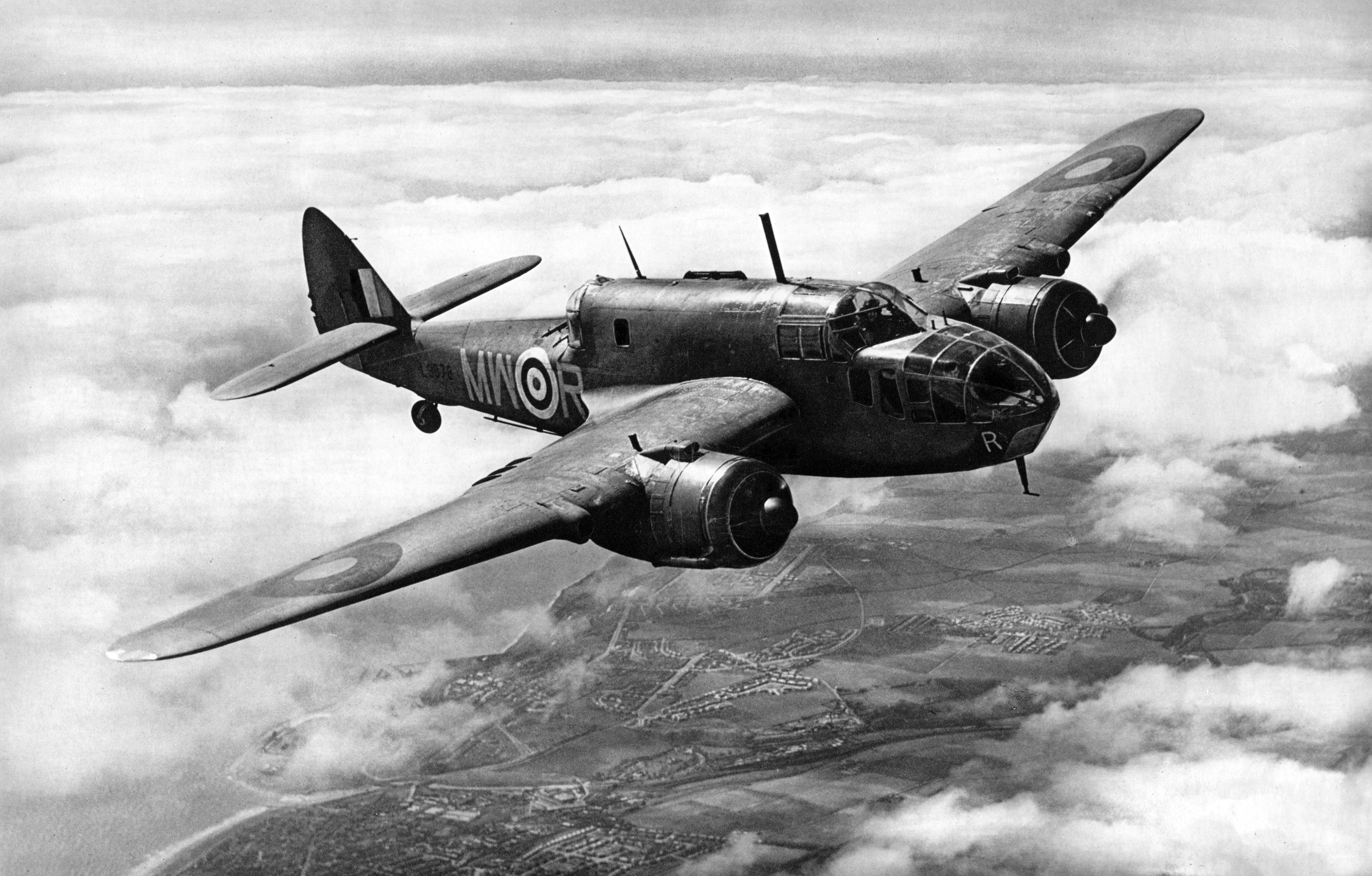 Bristol Beaufort Mk 1 of No. 217 Squadron RAF in flight, circa 1941 (44 PF-172t)