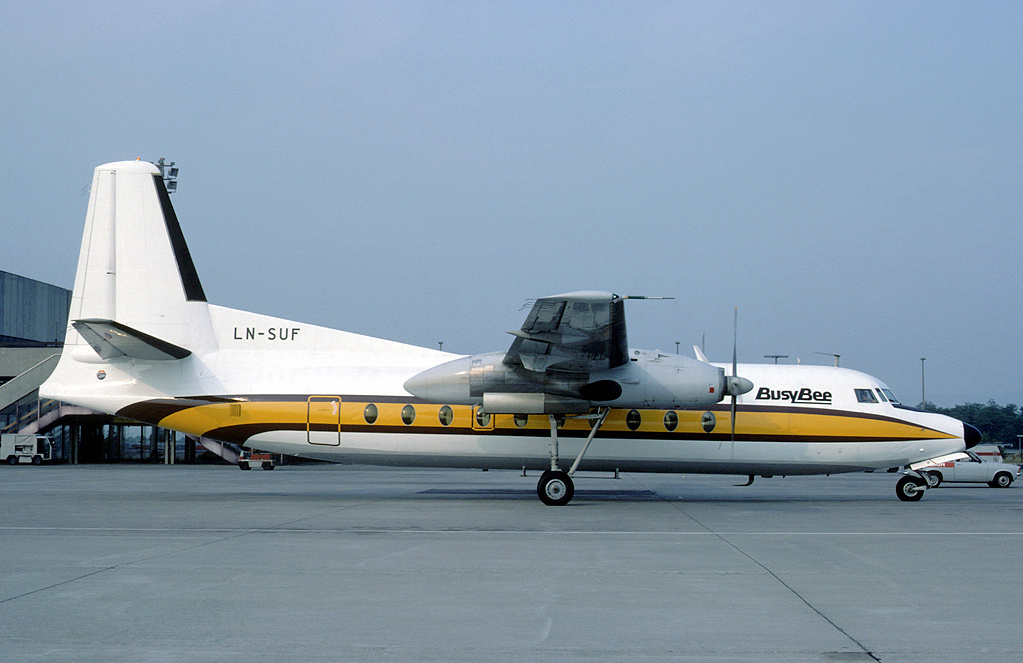 Busy Bee F-27 en Basilea, 1982