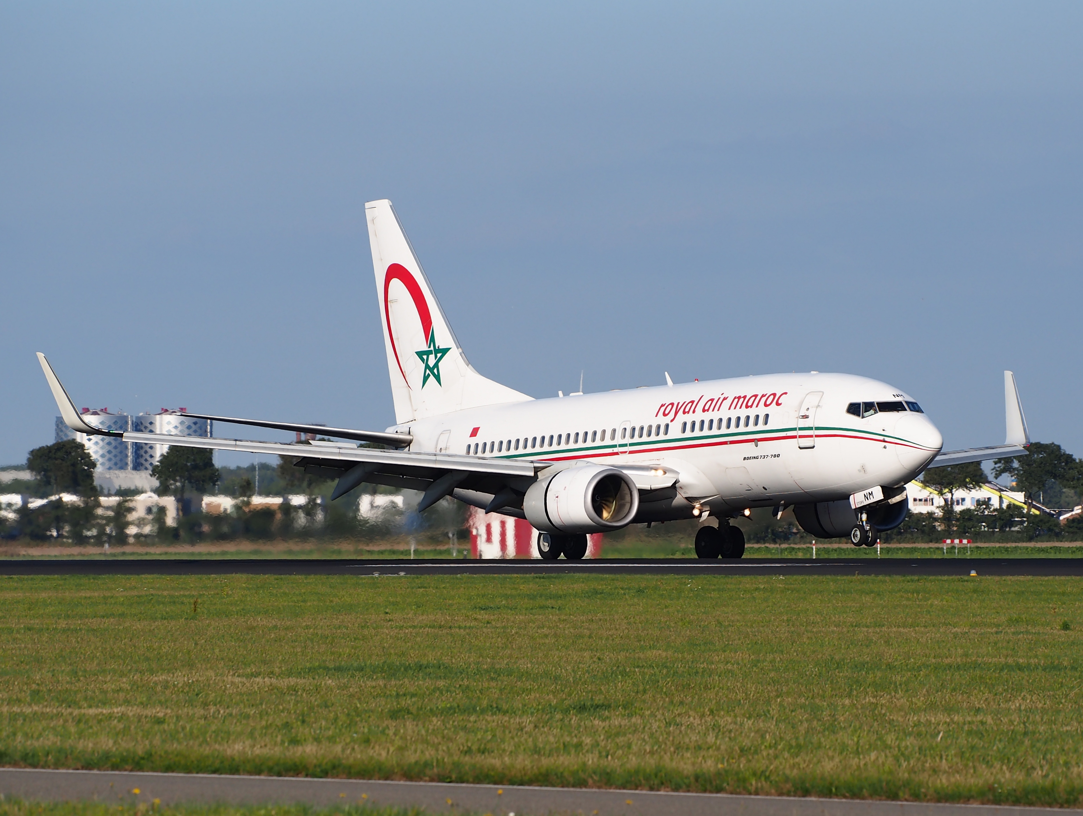 CN RMN Royal Air Maroc Boeing 737-2B6C(A) bei der Landung in Schiphol pic2