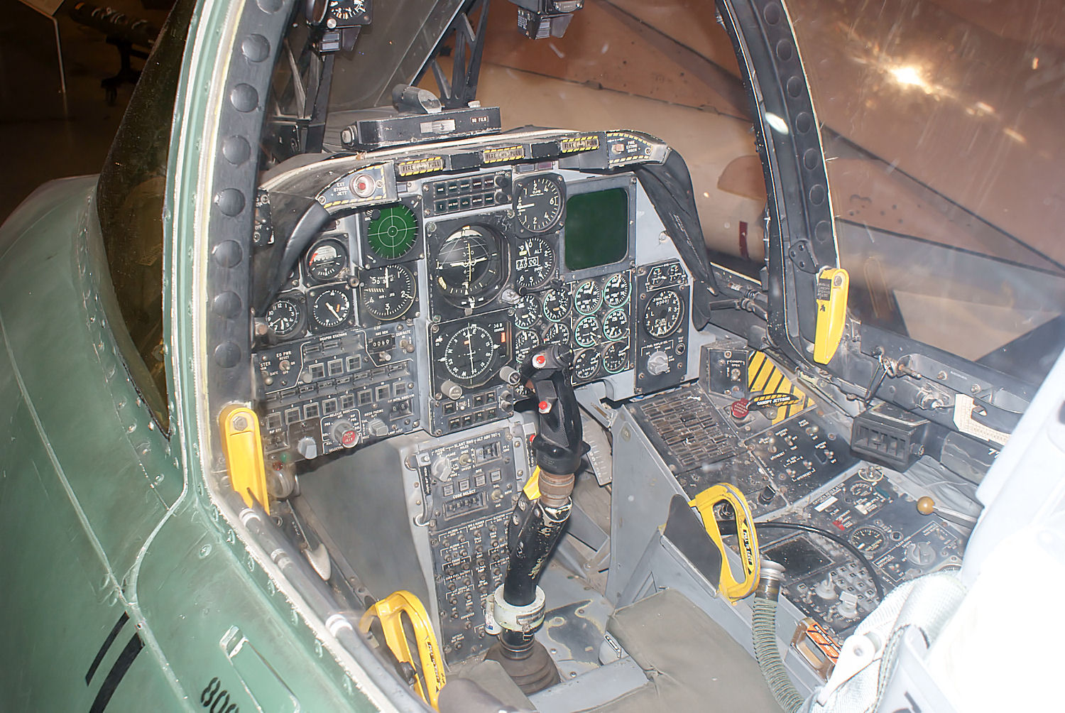 Cockpit of an A-10A Thunderbolt II on display at the National Museum of the USAF