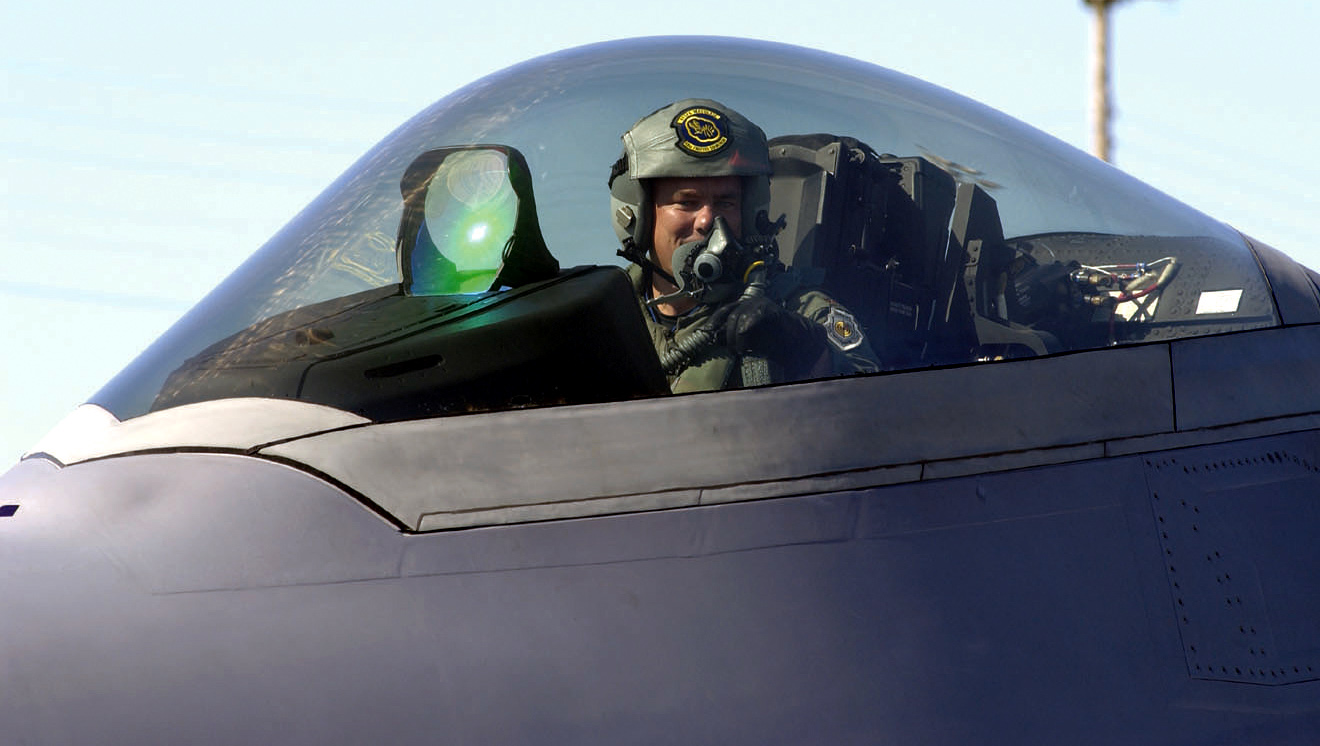 Cabina del F-22 Raptor, primer plano