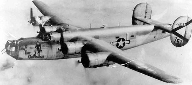 Consolidated B-24J-180 CO Liberator 44-40757, 494th BG, 864th BS