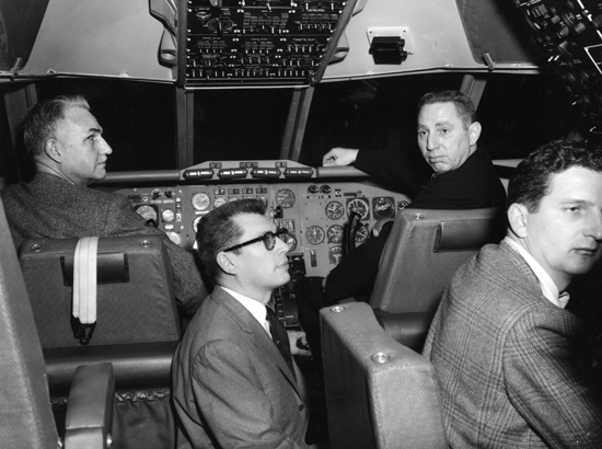 Convair crew in 880 cockpit