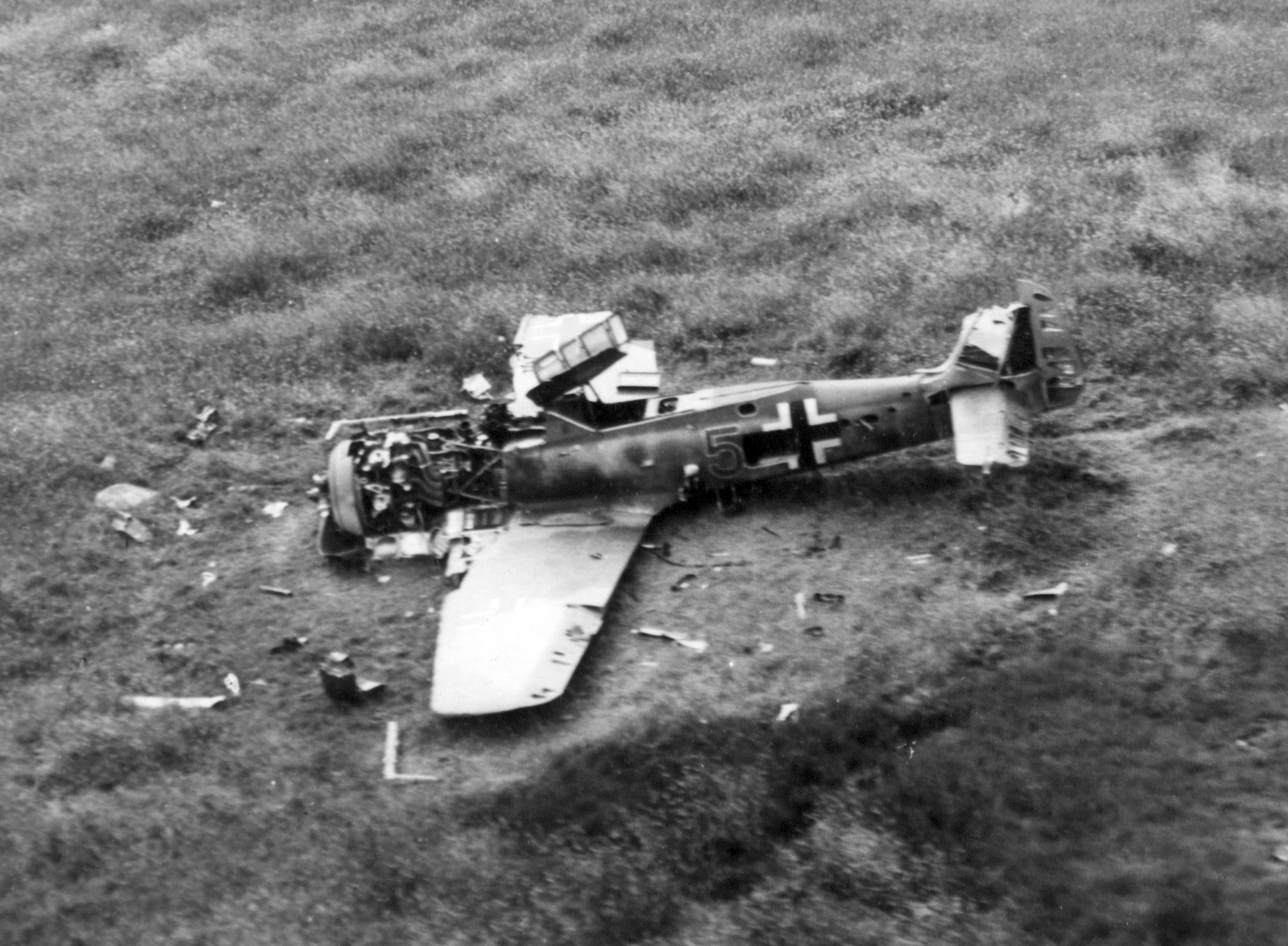Focke Wulf Fw 190A tedesco precipitato in Normandia, Francia, nel 1944 (342 FH-3A17958 52593AC)