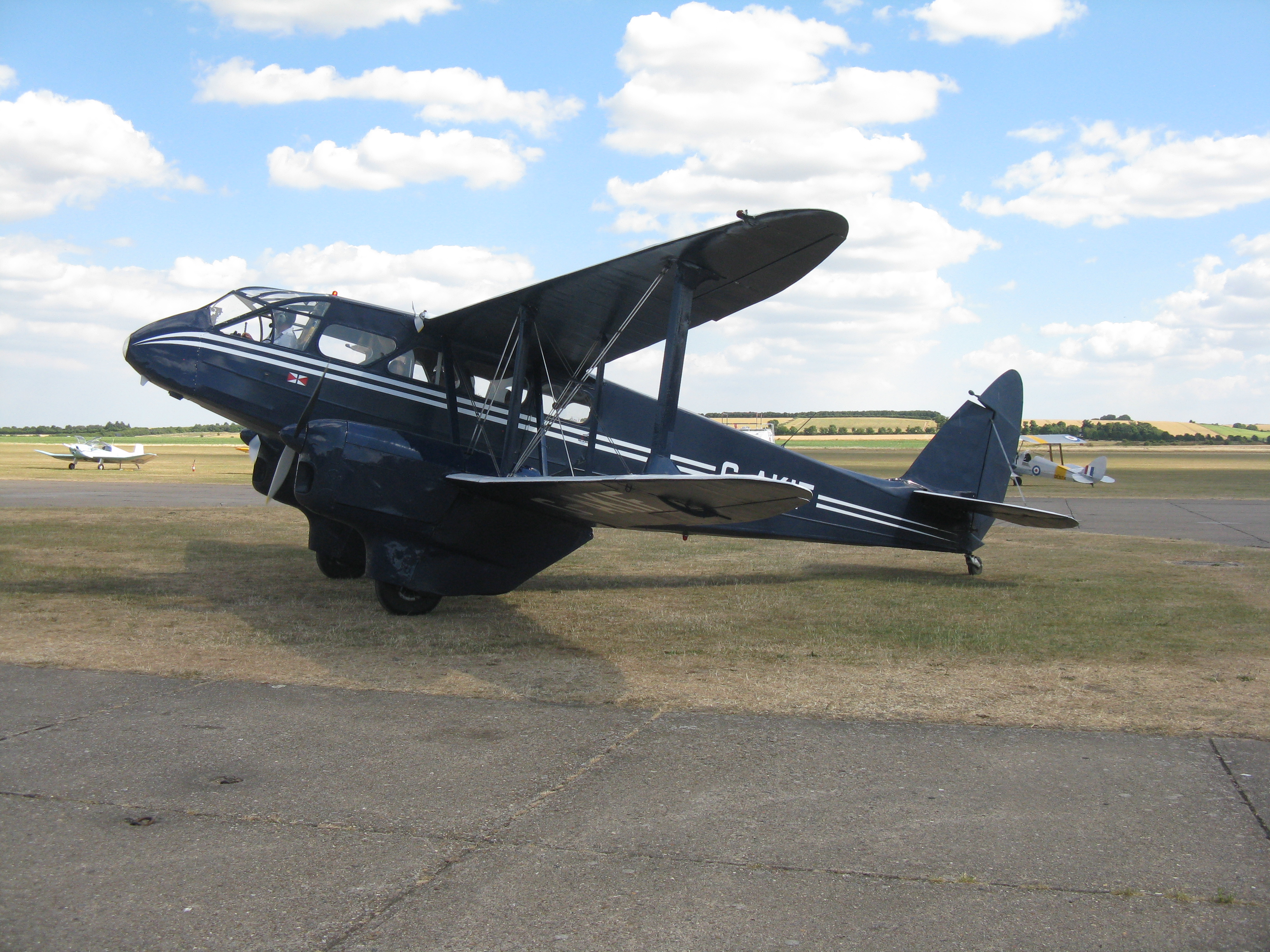 DH Dragon Rapide G-AKIE in Duxford - geograph org uk