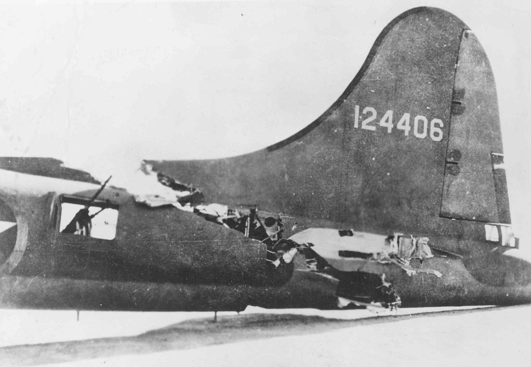 Coda danneggiata di un B-17