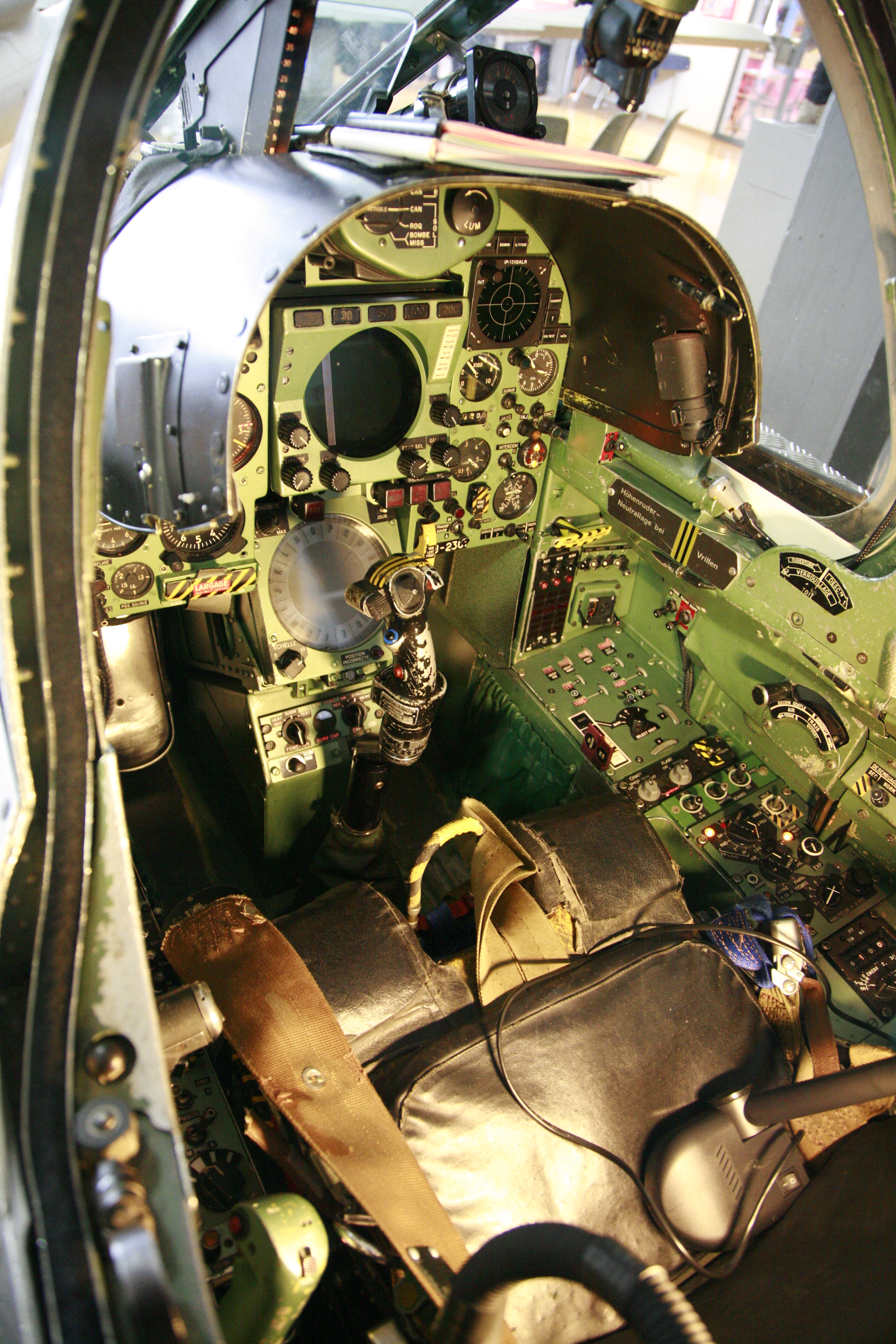 Cockpit detail of a Mirage III