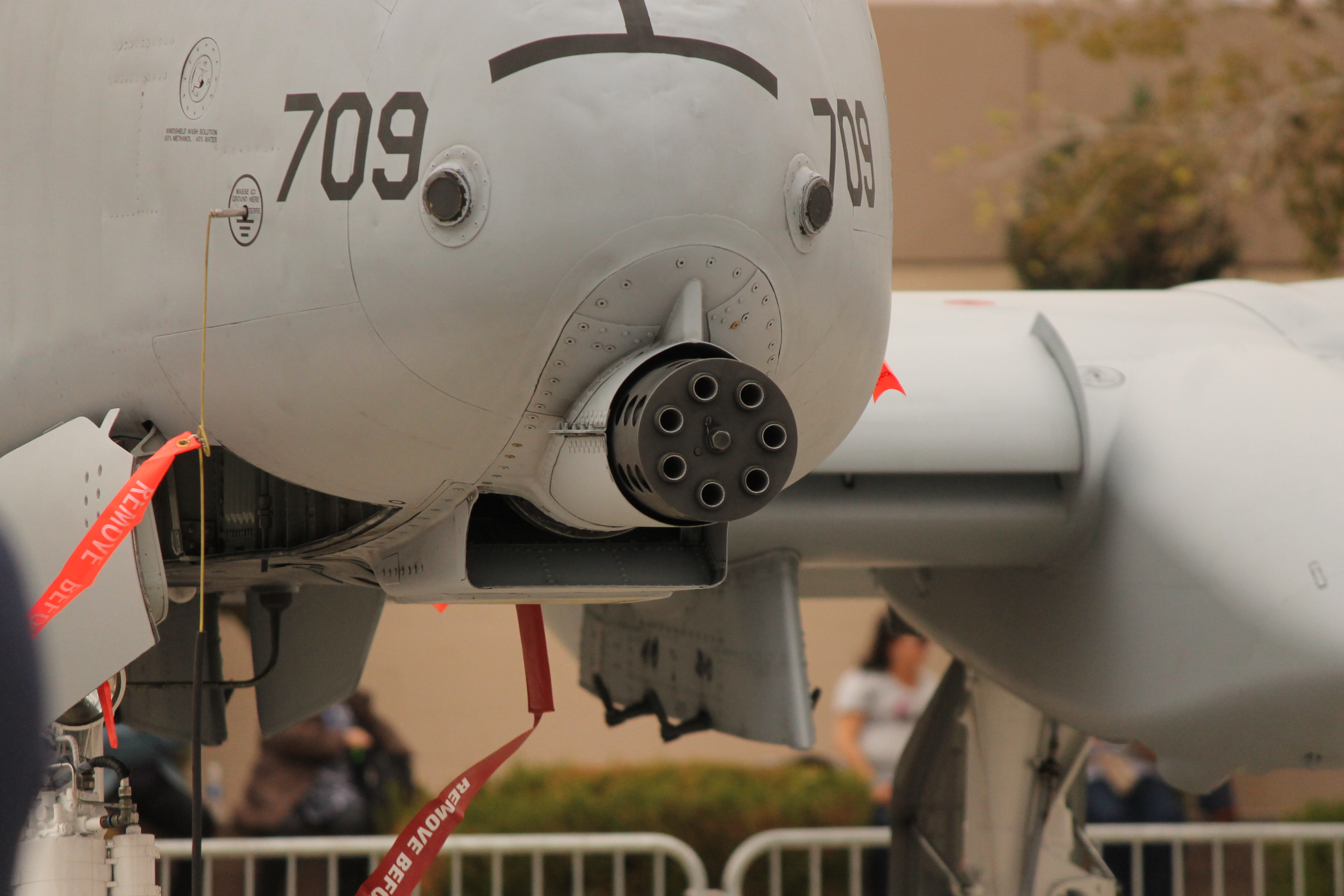 Detail of the GAU-8/A Avenger rotary cannon