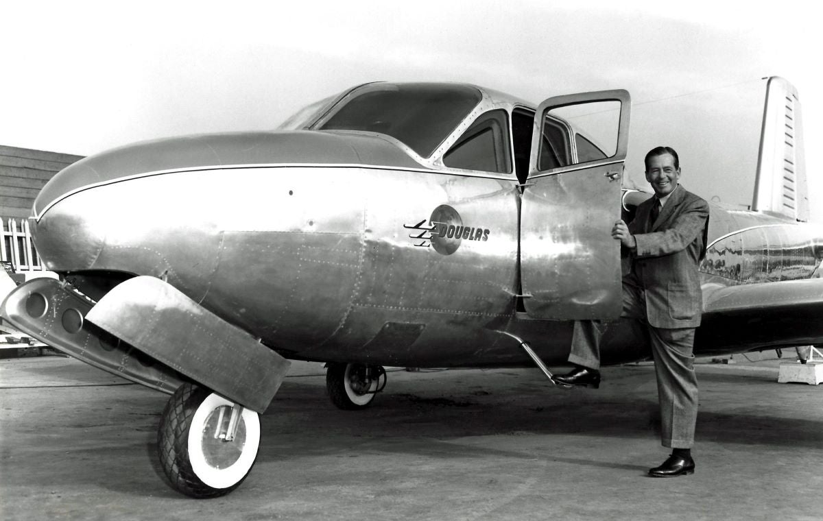 Donald Douglas with the Douglas Cloudster II