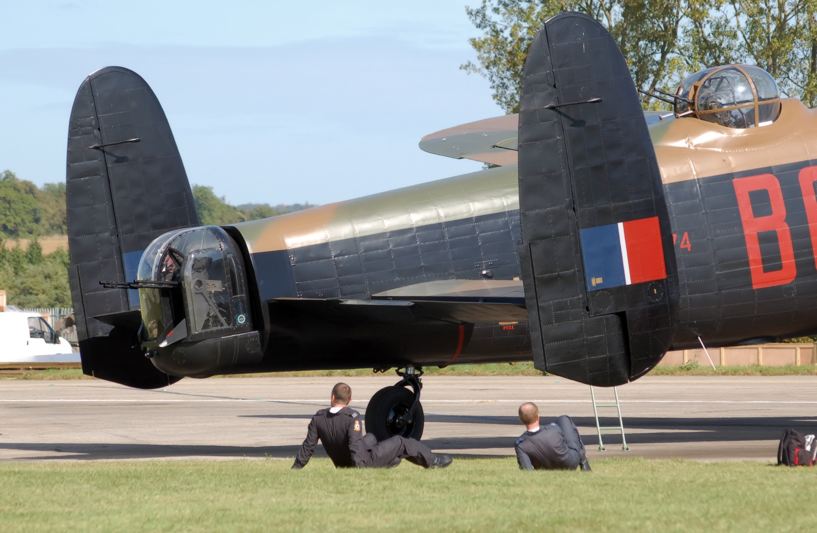 Dorsal and tail gun turrets of the Battle of Britain Memorial Flight Lancaster PA474