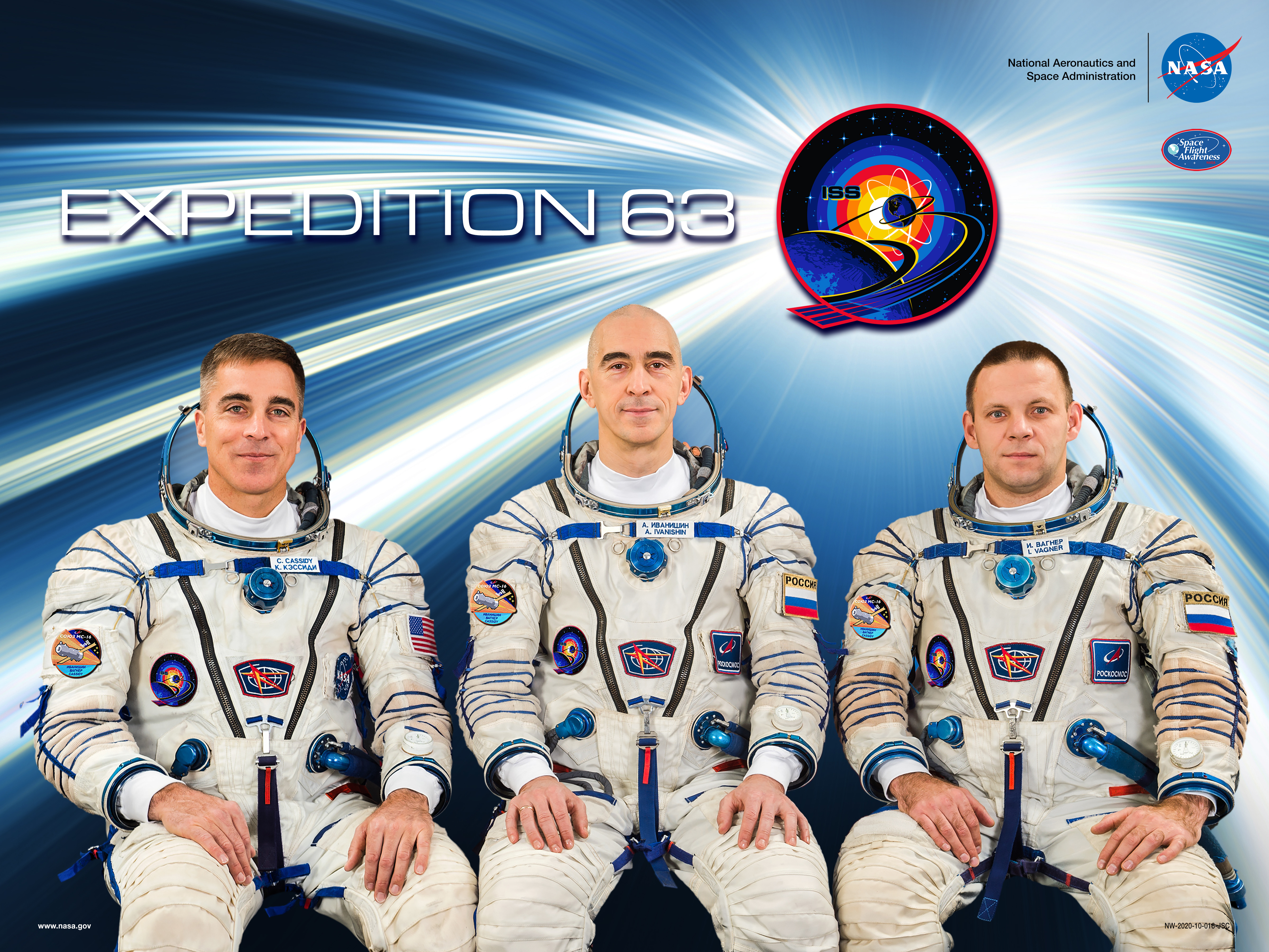 Cartel de la tripulación de la Expedición 63 (nuevo)