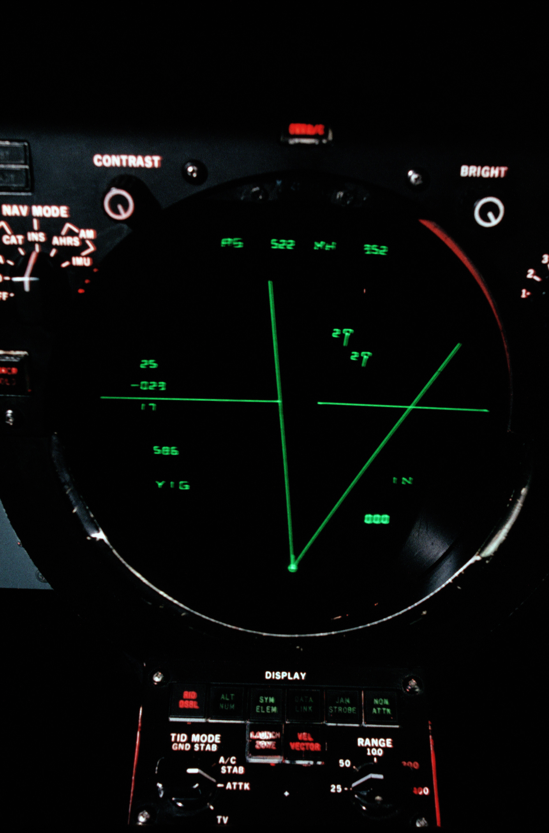 F-14 AWG-9 Rear Cockpit Tactical Information Display TID