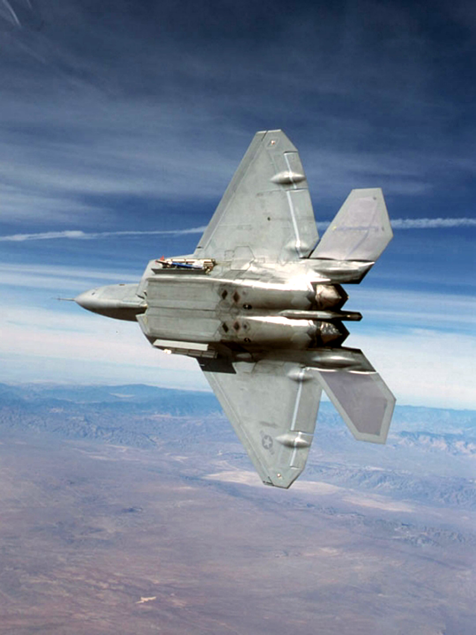 F-22 Raptor with weapons bay doors open
