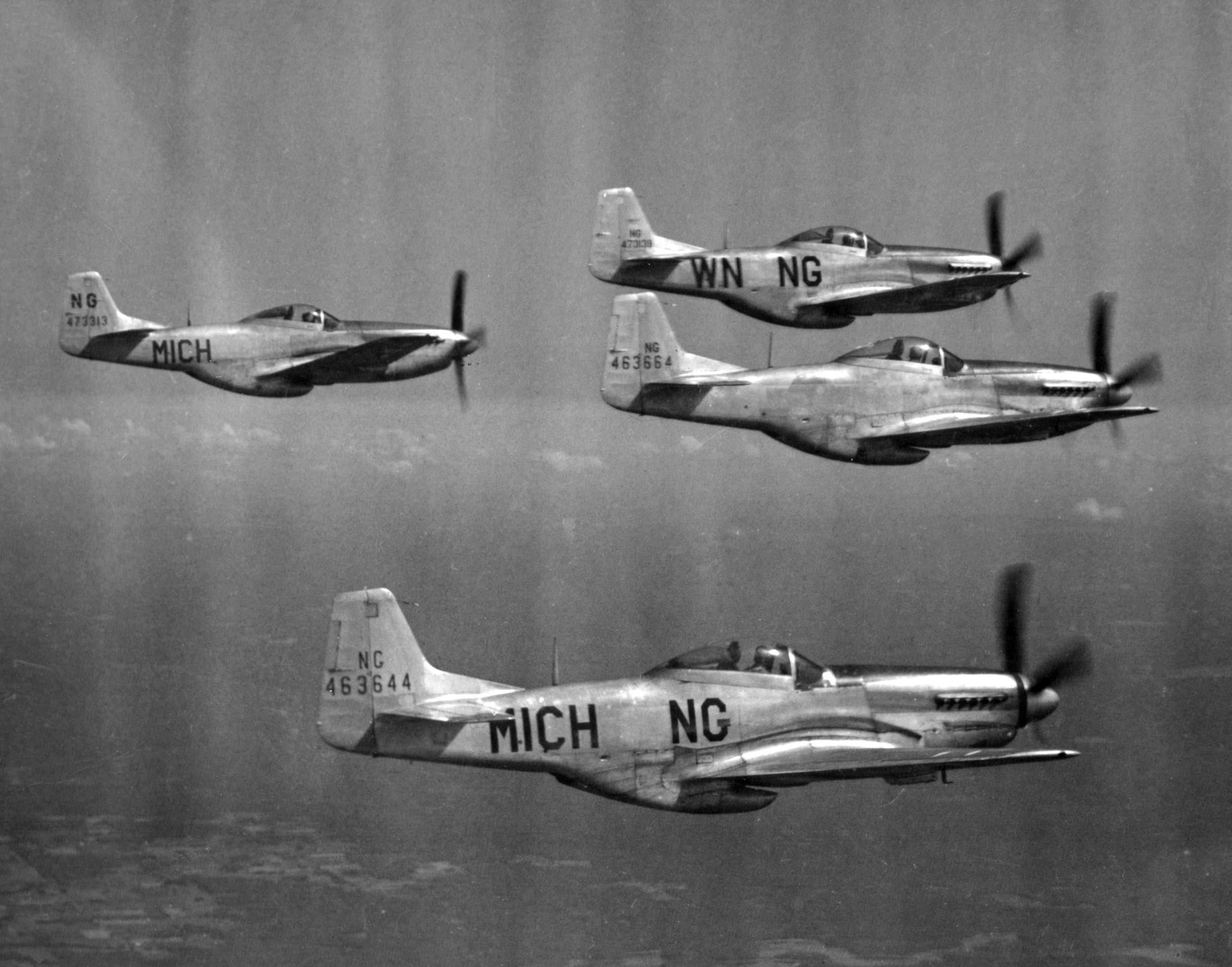 F-51Ds Michigan and Wisconsin ANG late 1940s