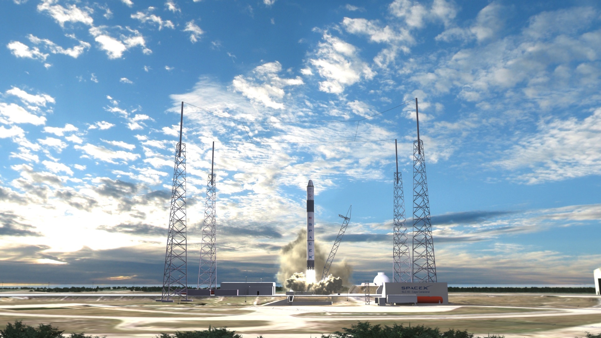 Falcon 9 v1 0 en rampa de lanzamiento
