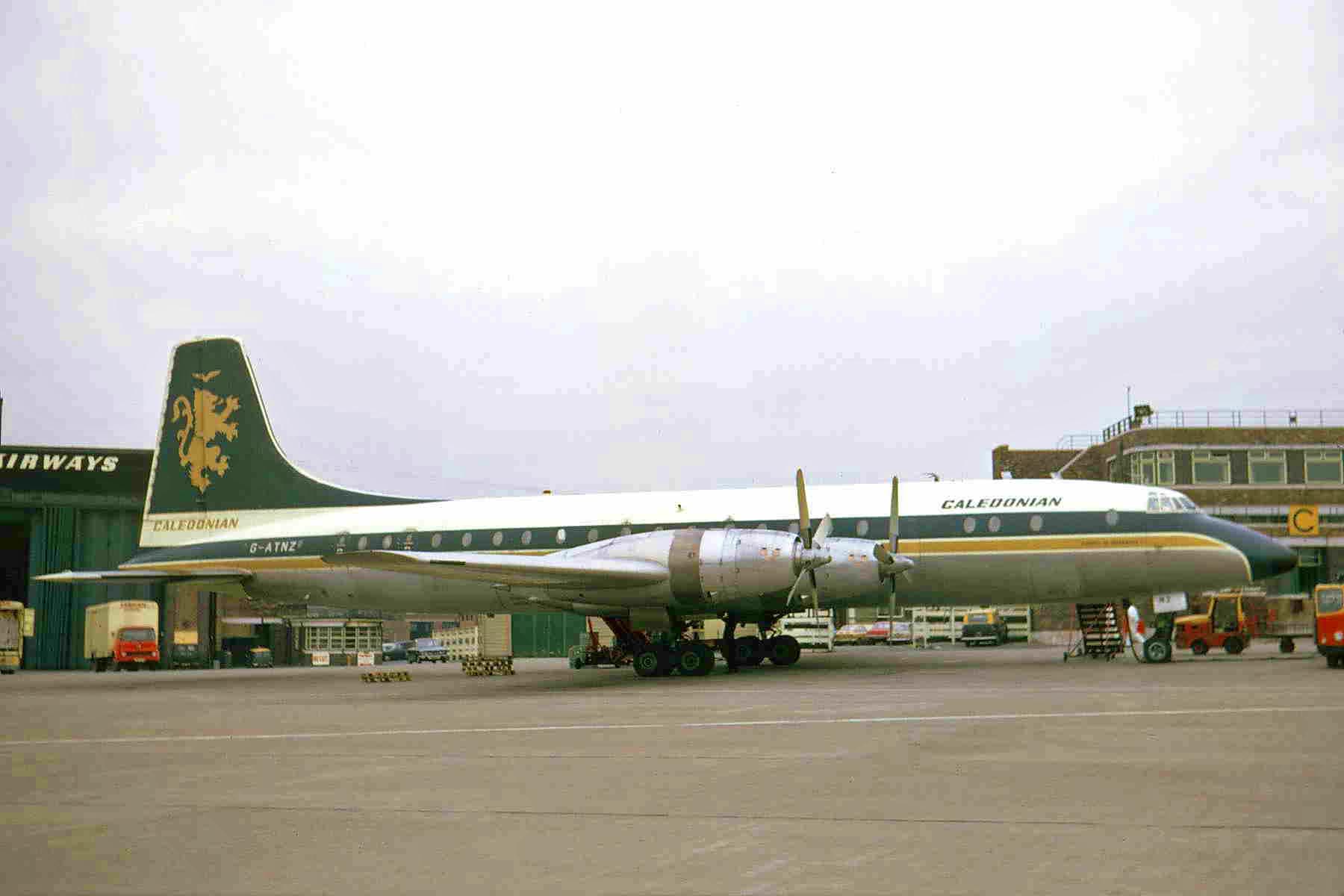 G ATNZ, Bristol 175 Britannia 314, Caledonian Airways, Liverpool 06 04 71