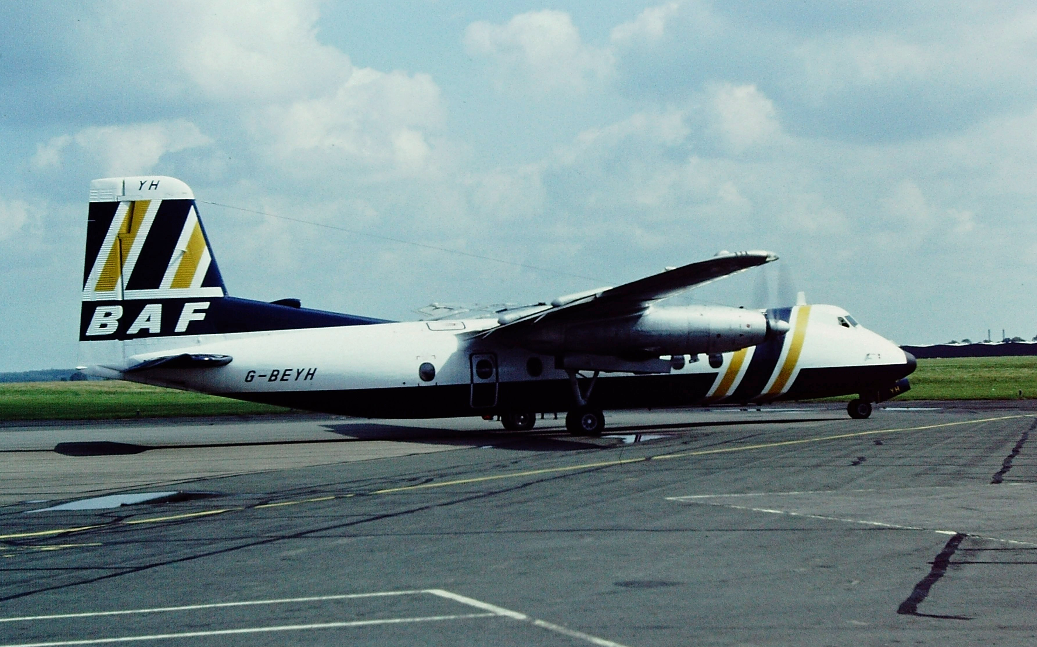 G BEYH Handley Page Herald, British Air Ferries, Coventry 1981