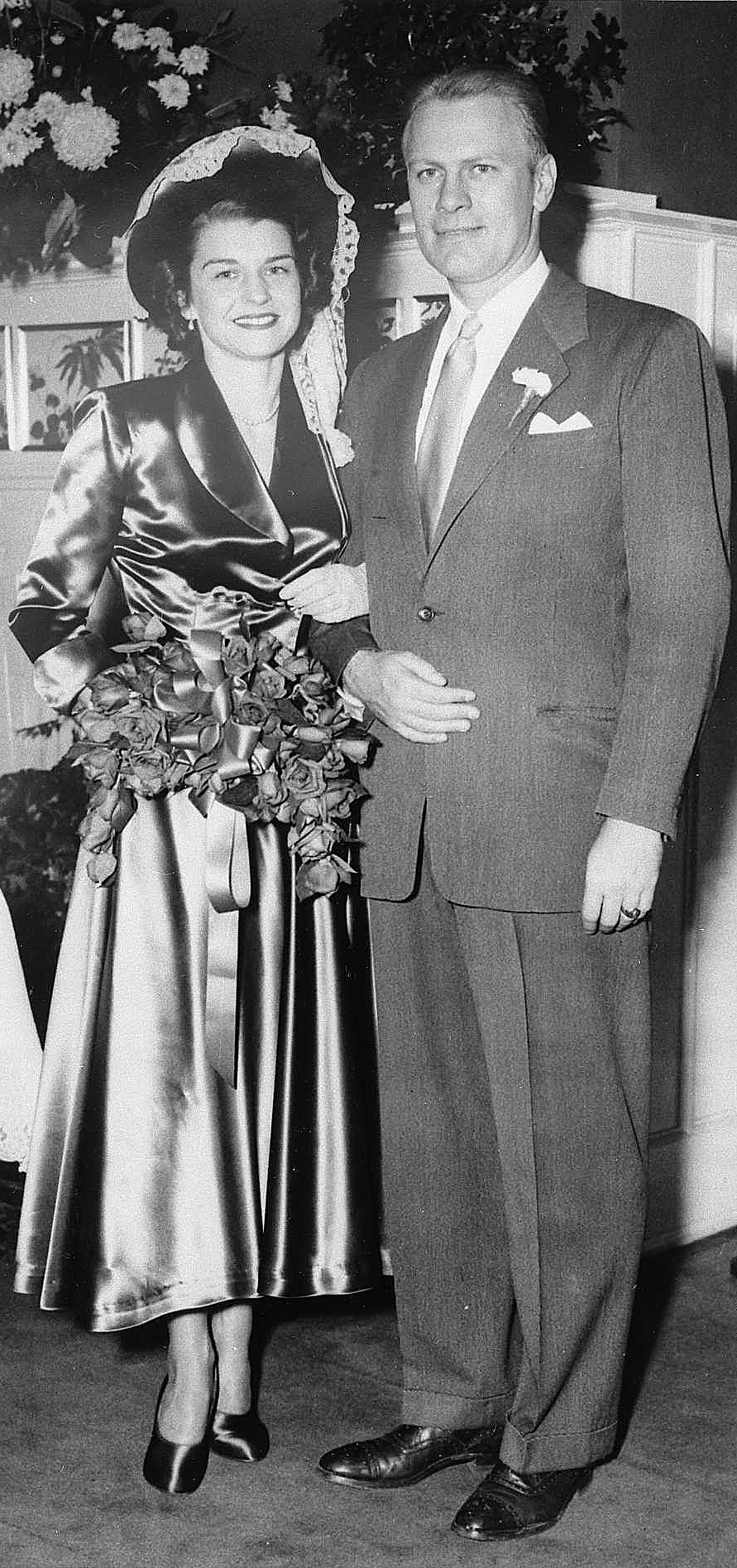 Gerald R. Ford, Jr. et Betty Ford après leur mariage