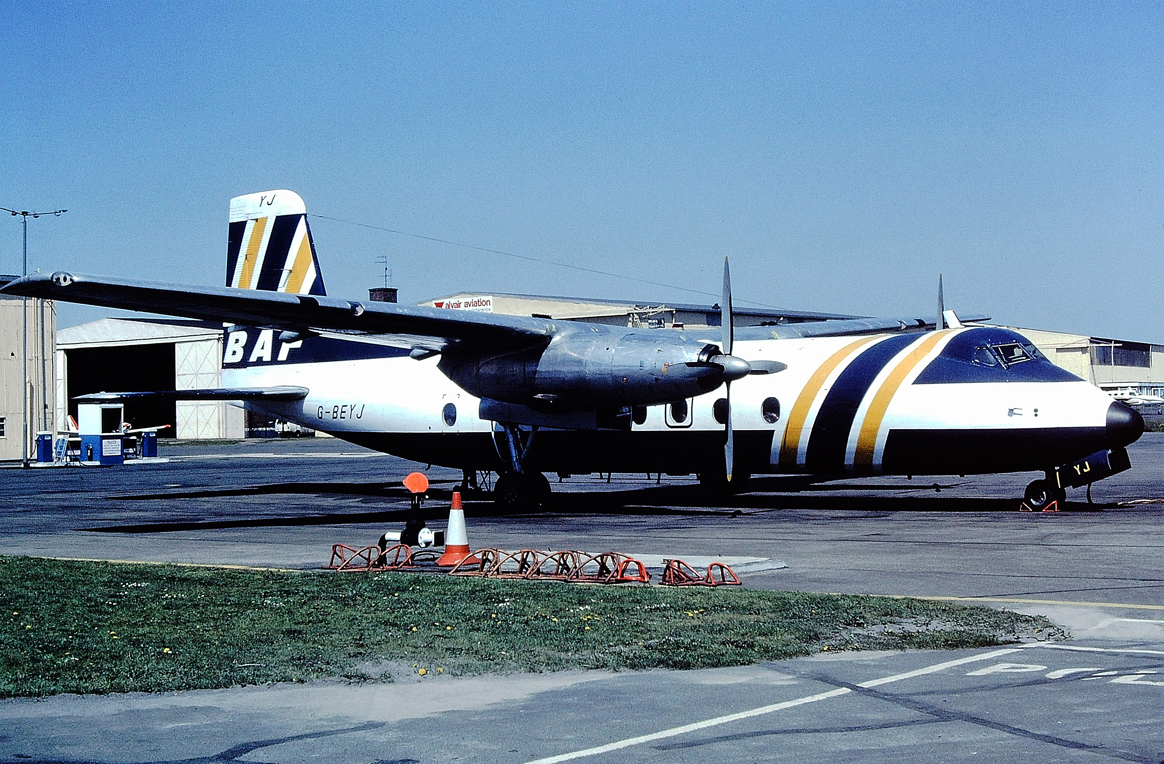 Handley Page Herald 401 G BEYJ, British Air Ferries, Coventry 1980