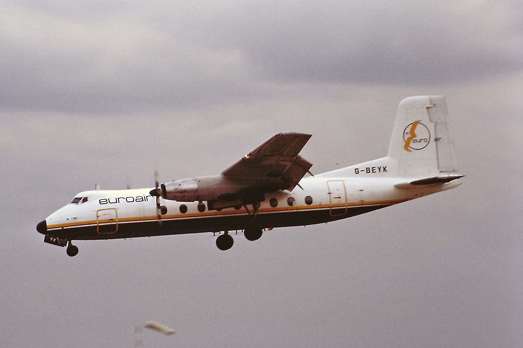 Handley Page Herald 401 G BEYK (ex RMAF FM1027), Euroair, Coventry 1986