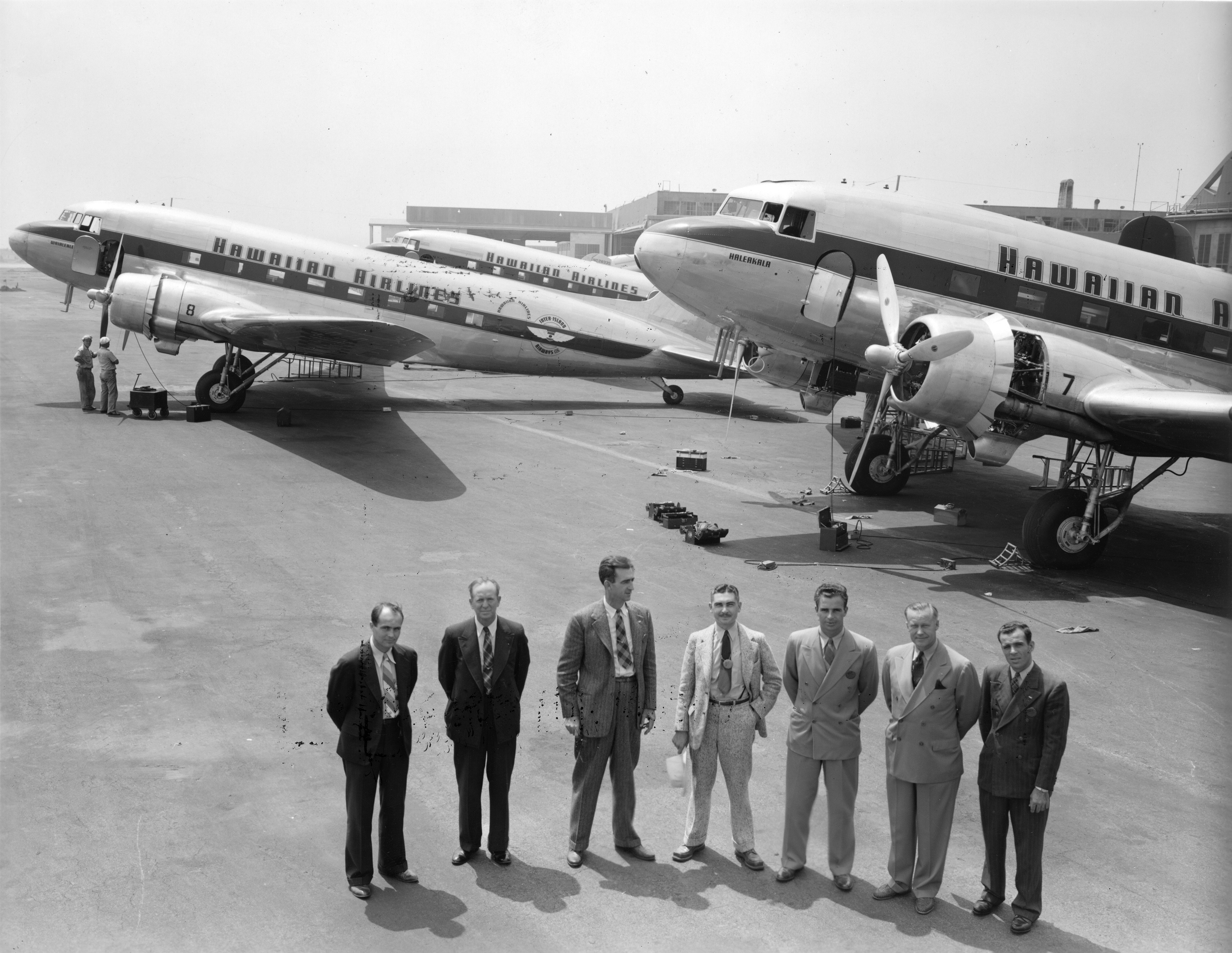 Hawaiian Airlines Douglas DC-3 at Santa Monica pre-delivery