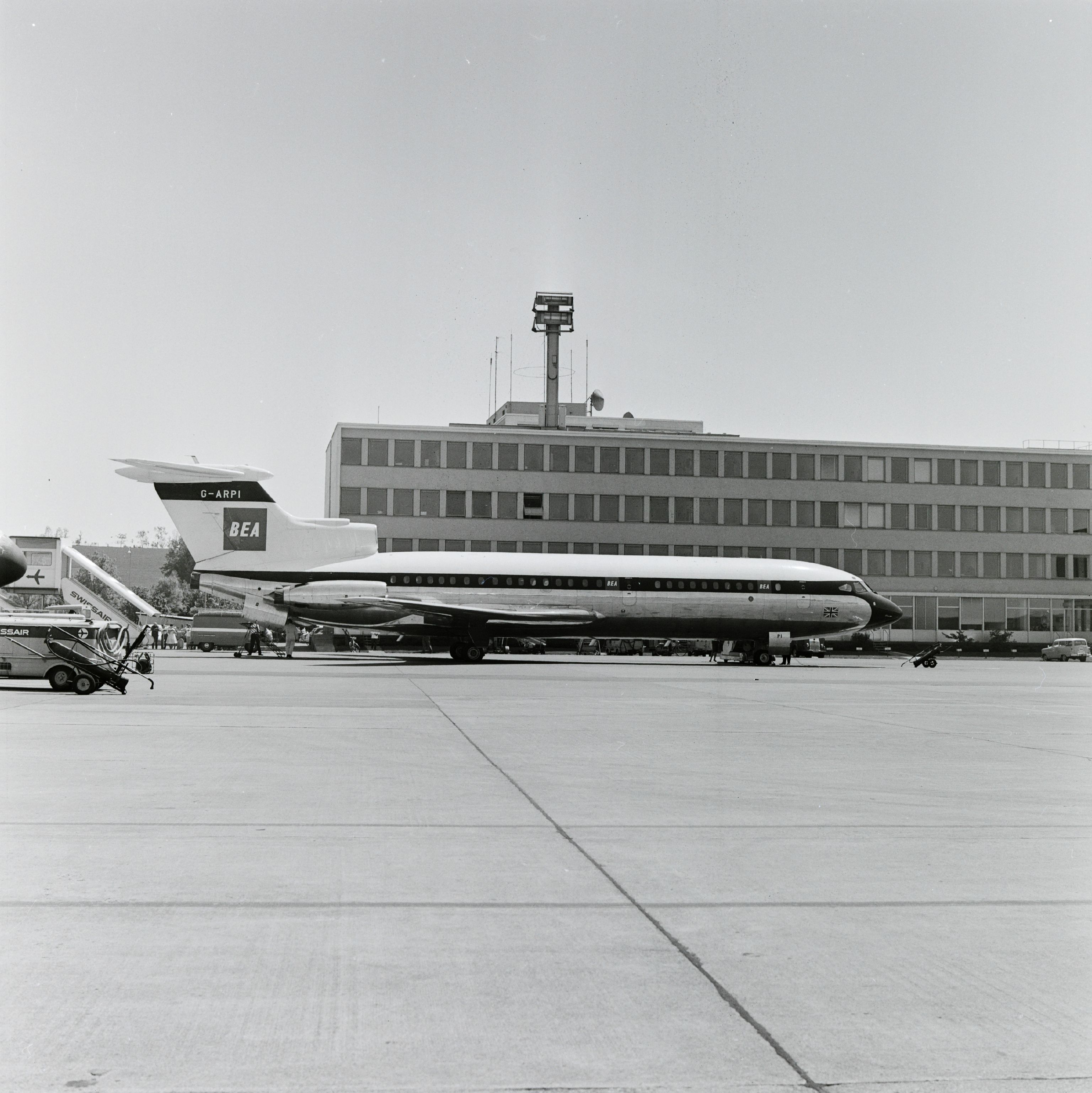 Hawker Siddeley Trident on the ground at Zurich-Kloten