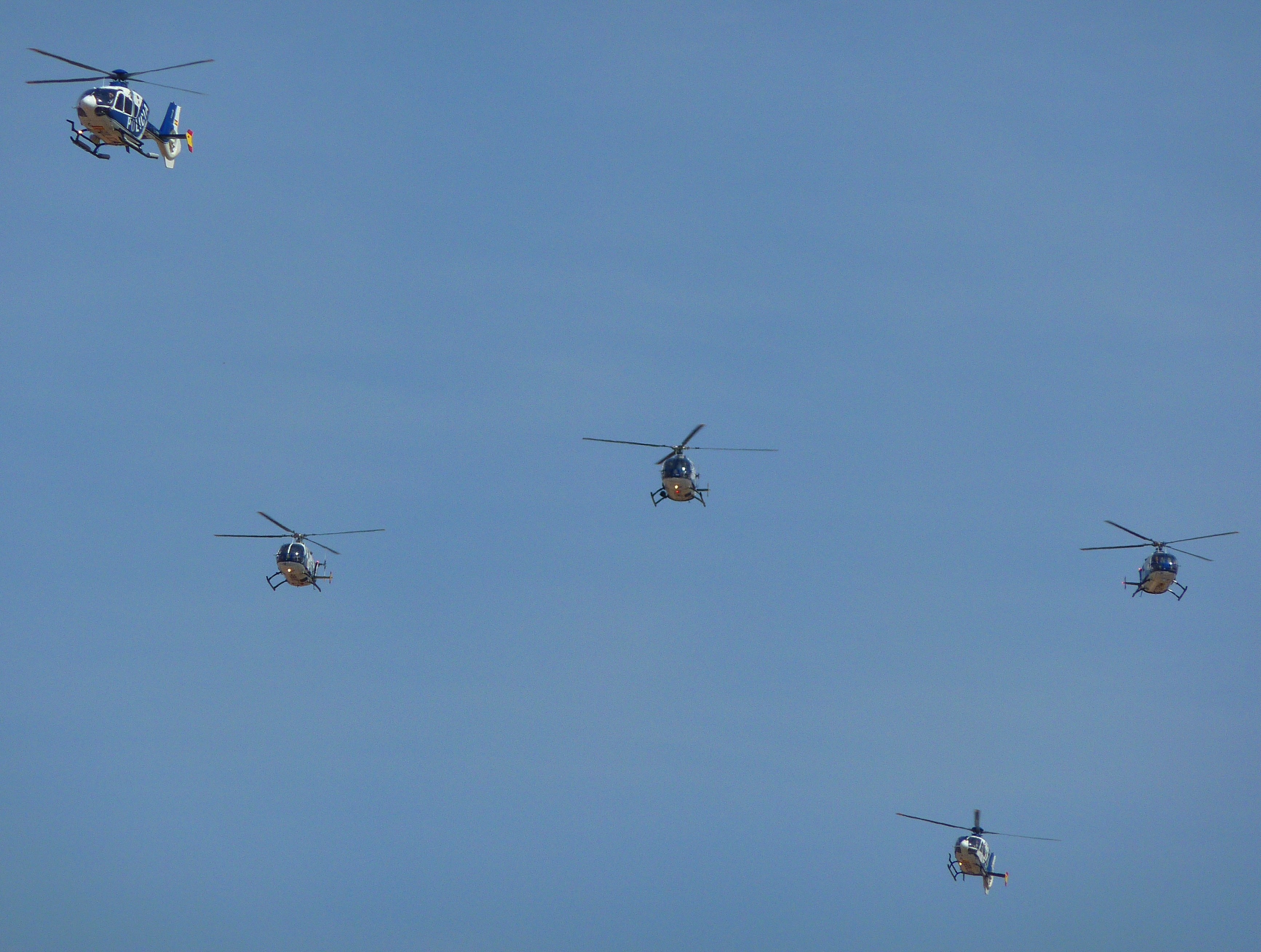 Helicópteros EC-135 y Bö-105 de la Policía Nacional