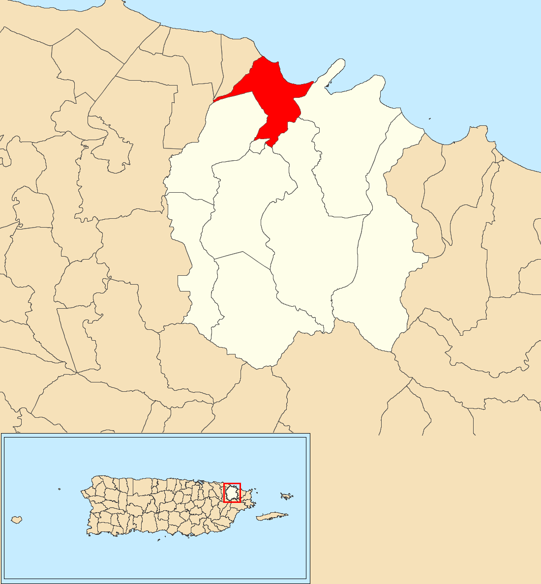 Mappa di localizzazione di Herreras, Río Grande, Porto Rico