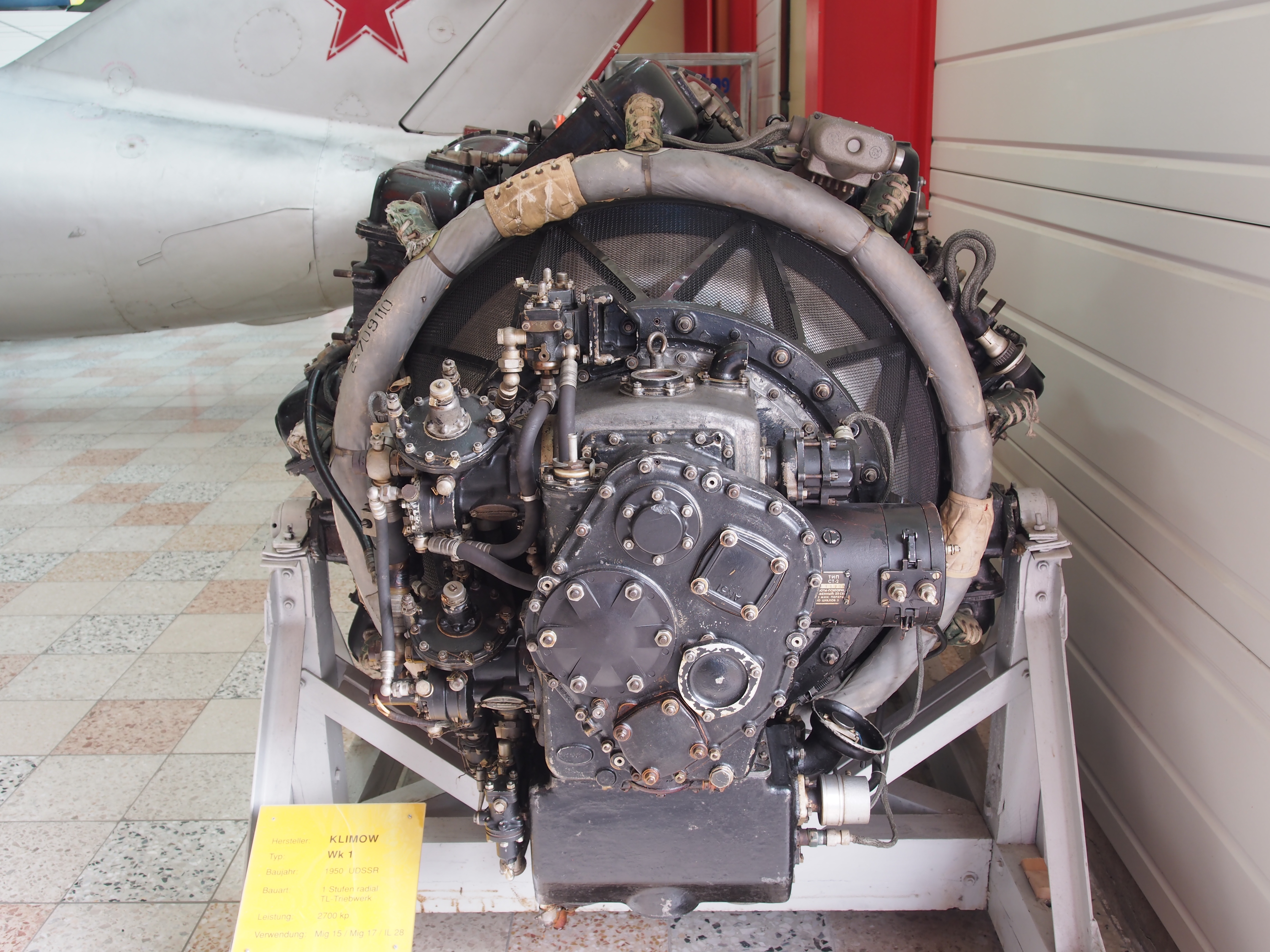 Klimov VK-1F (1950) verwendet in Mig-15, Mig-17, IL28 im Flugausstellung Hermeskeil, Bild1