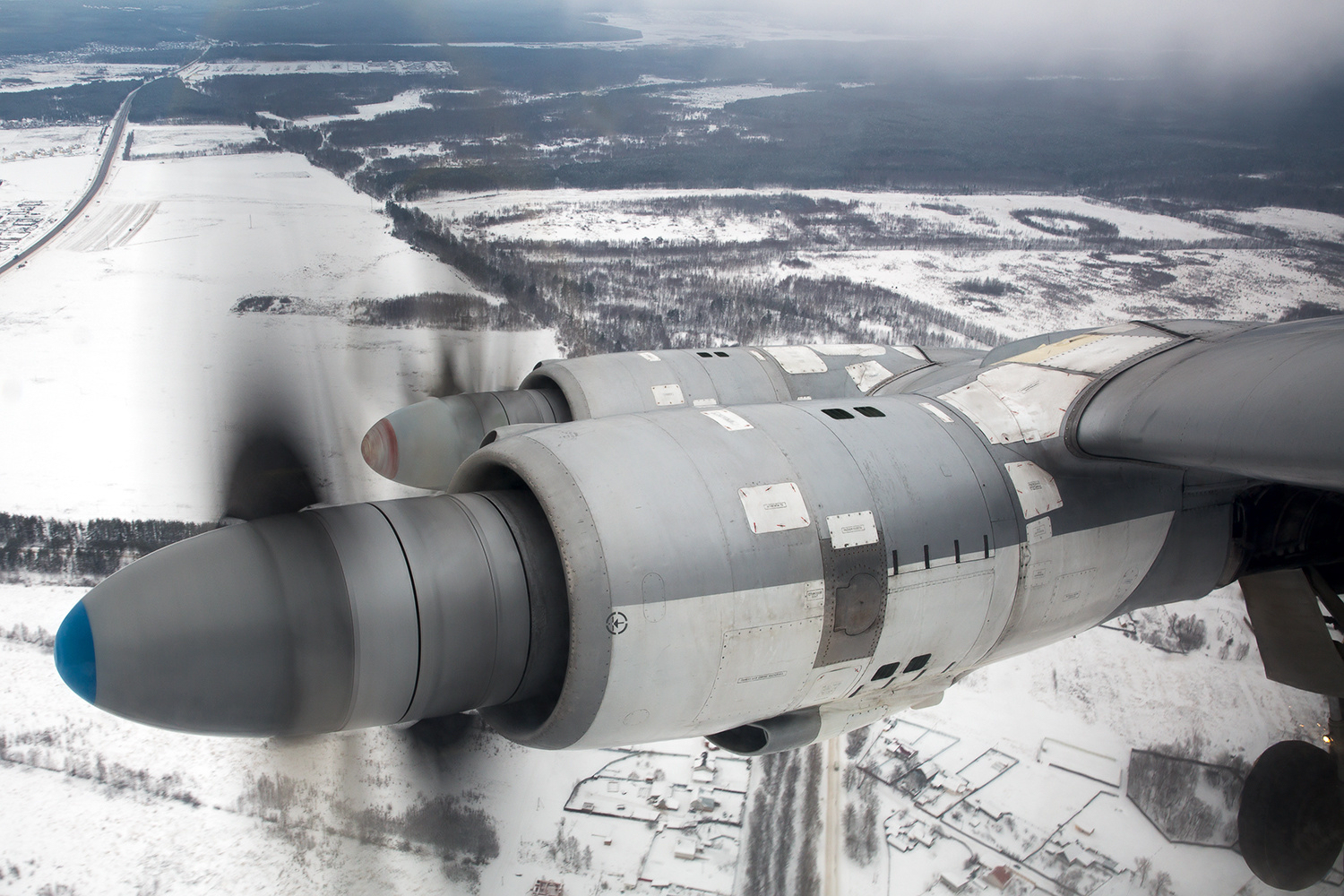 Motori Kuznetsov NK-12 su un Tupolev Tu-95