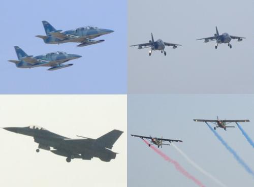 L-39ZA/ART, Alphajet A, F-16A y AU-23A en vuelo, Día del Niño 2007