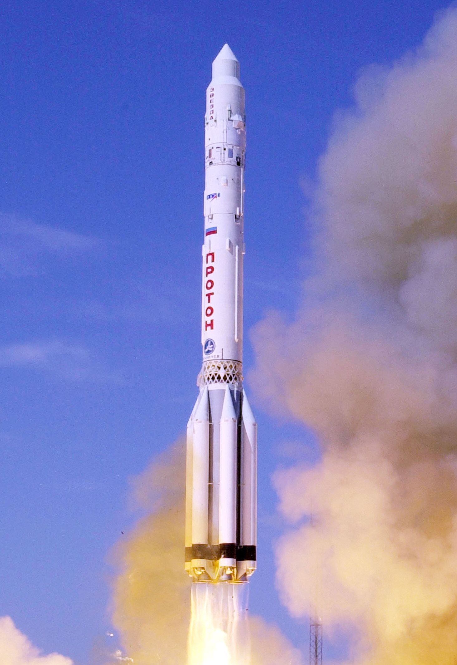 Launch of the Zvezda service module aboard a Proton-K