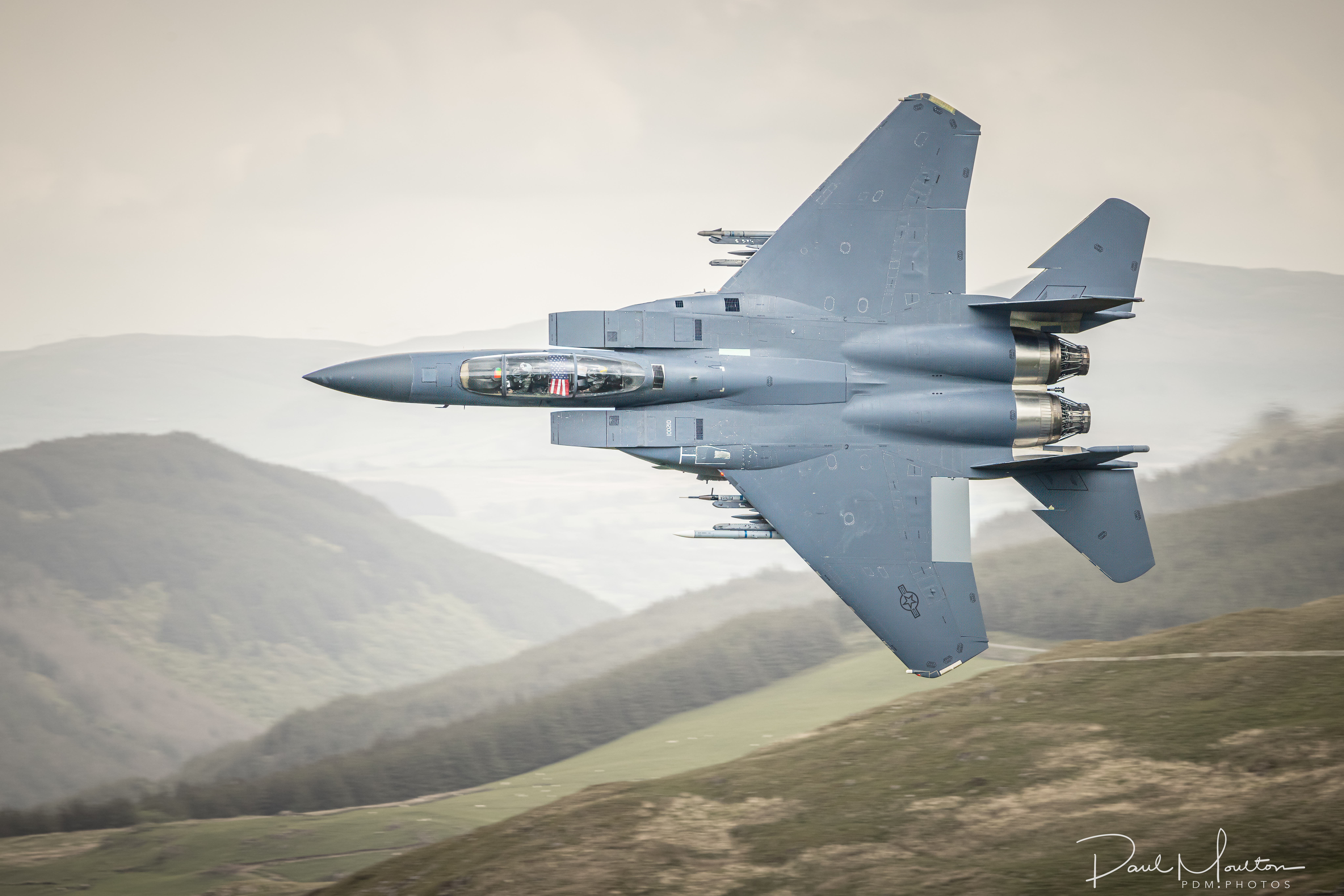 Low flying F-15e in the Mach Loop