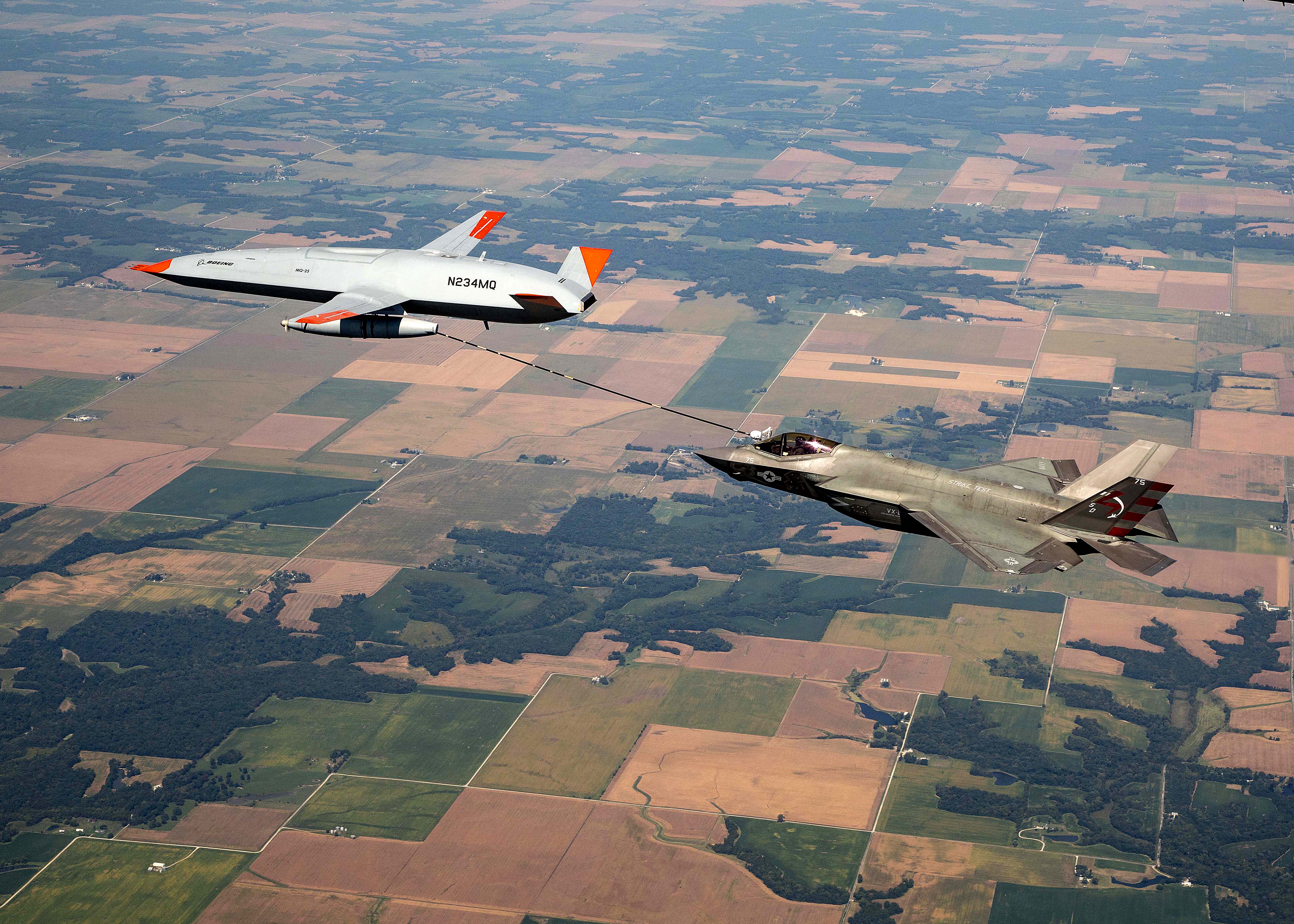 MQ-25 refuels F-35C