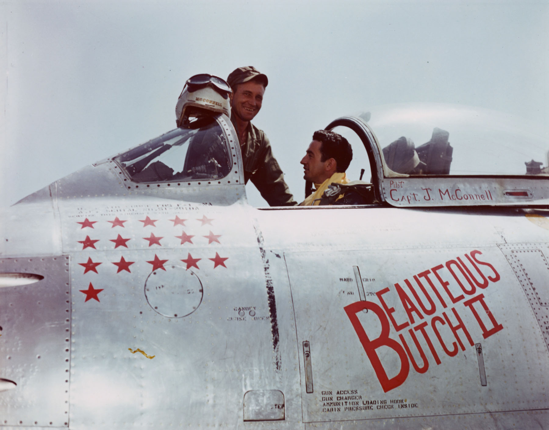 Mc Connell in F-86 cockpit