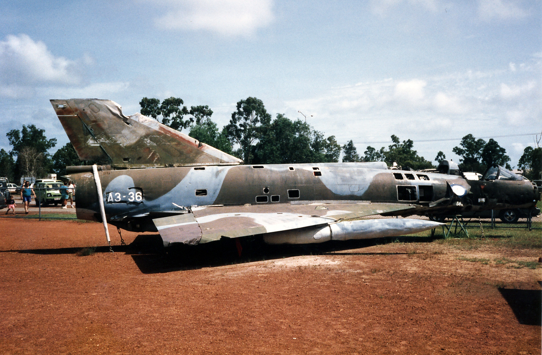 Mirage IIIO A3-36 del Escuadrón 75 de la RAAF, expuesto en el Aviation Heritage Centre de Darwin