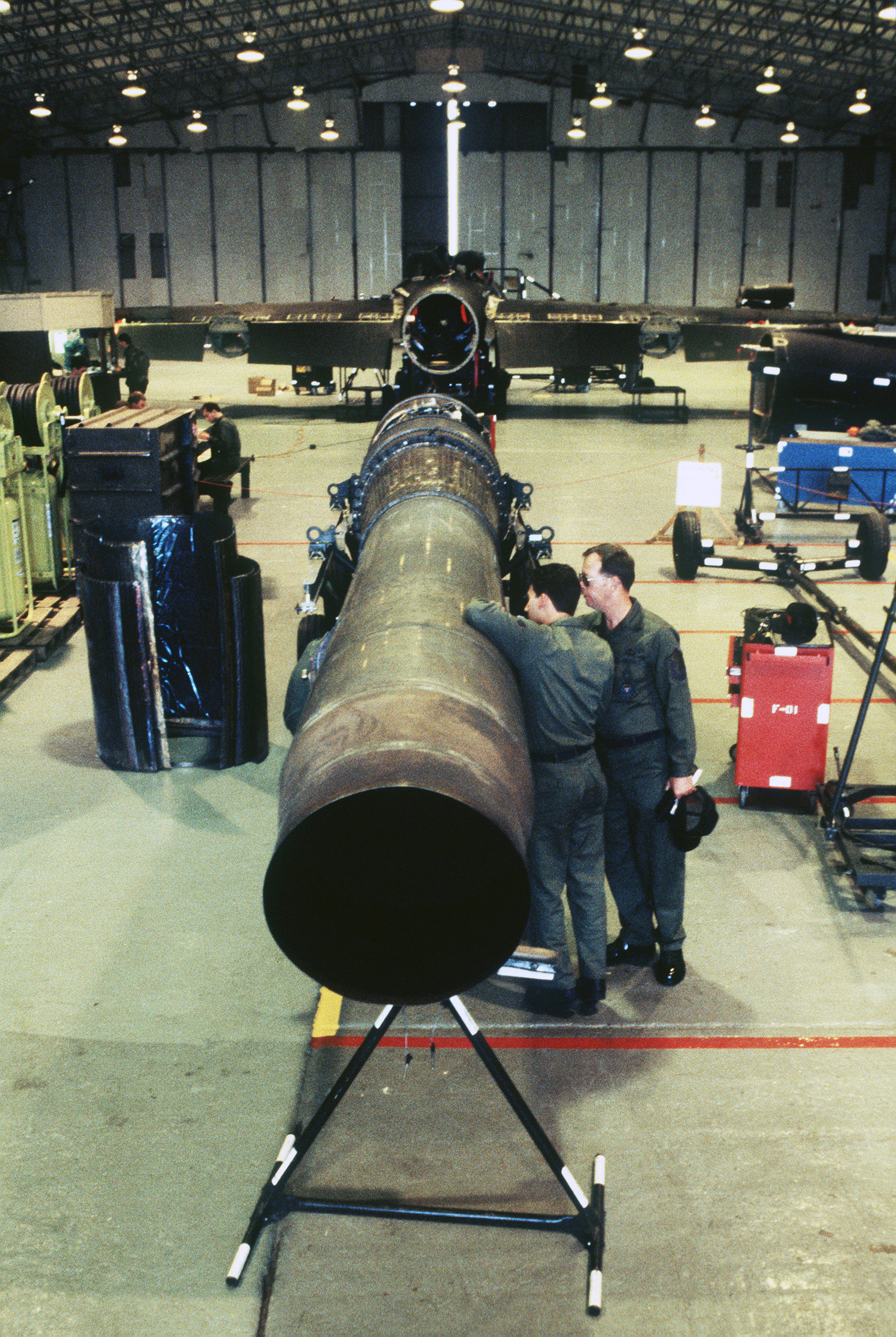 Motor Pratt & Whitney J75 de un TR-1 (detalle, 1989)